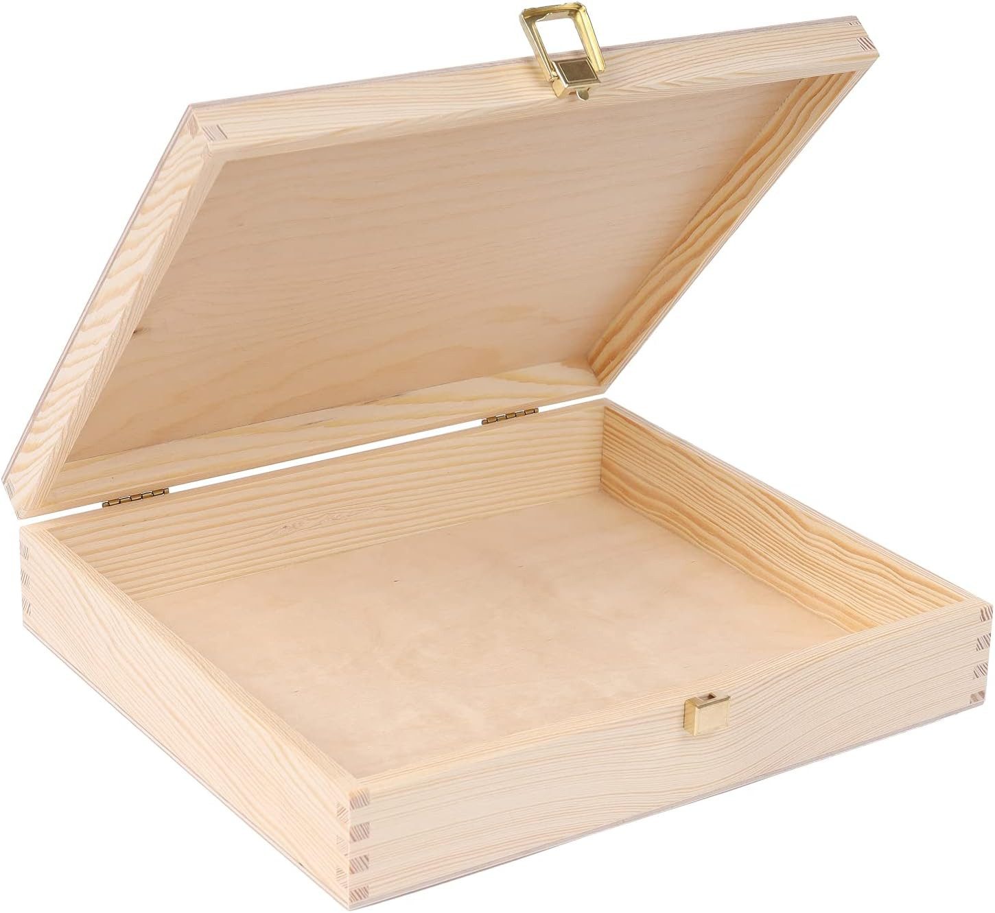 Creative Deco Holzkiste Holzkiste mit Deckel und Schloss, Erinnerungsbox