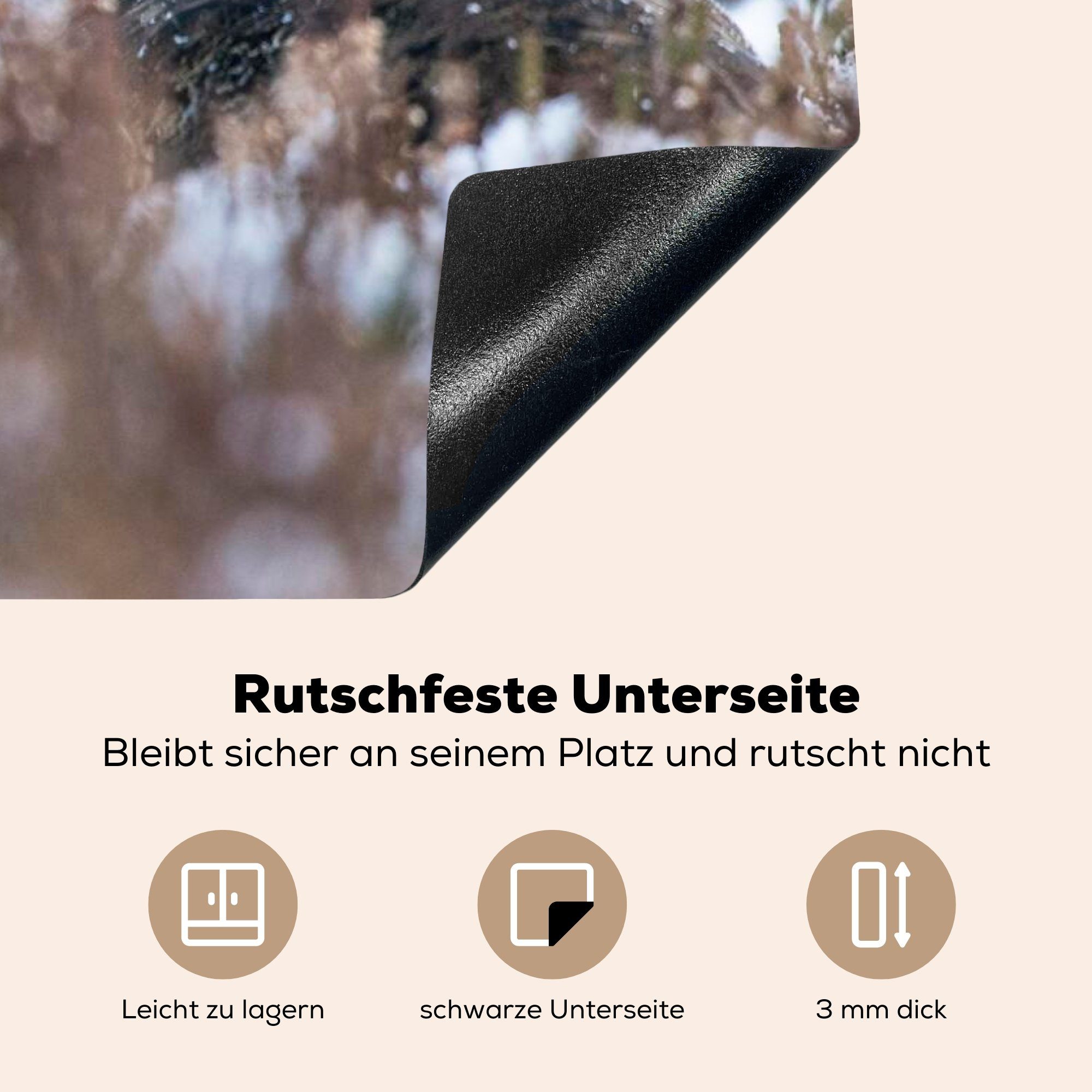 Herdblende-/Abdeckplatte Schutz Schneehühner cm, Vinyl, Ceranfeldabdeckung Induktionskochfeld für Winterlandschaft, (1 tlg), MuchoWow küche, 81x52 in einer die