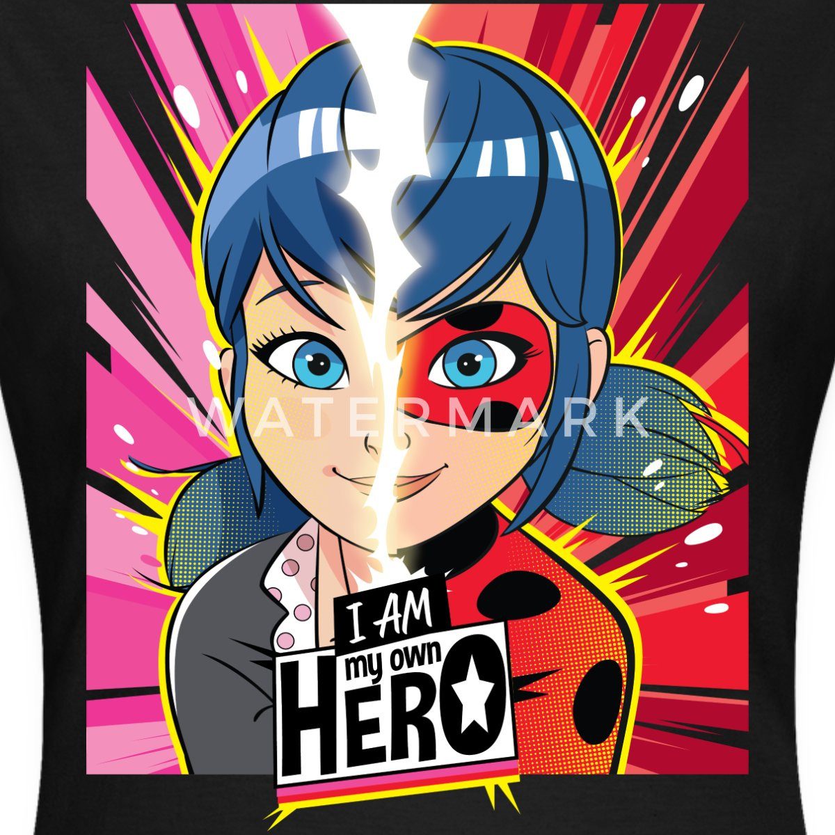 Spreadshirt T-Shirt Miraculous I Am My Own Hero Ladybug Marinette Frauen T-Shirt (1-tlg) Slim Fit, fällt klein aus