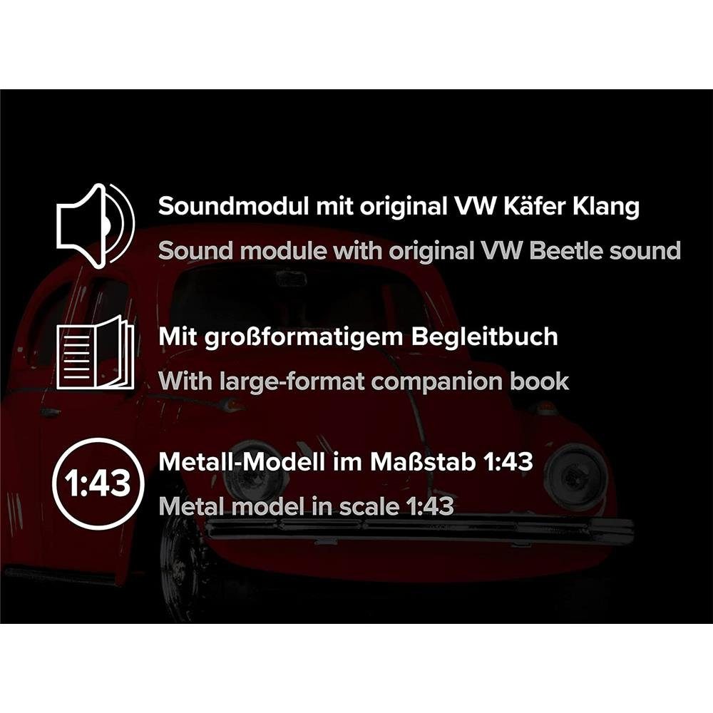 Franzis Adventskalender VW Modellbausatz, Metall, Rot, mit Sound Käfer, Maßstab aus 1:43