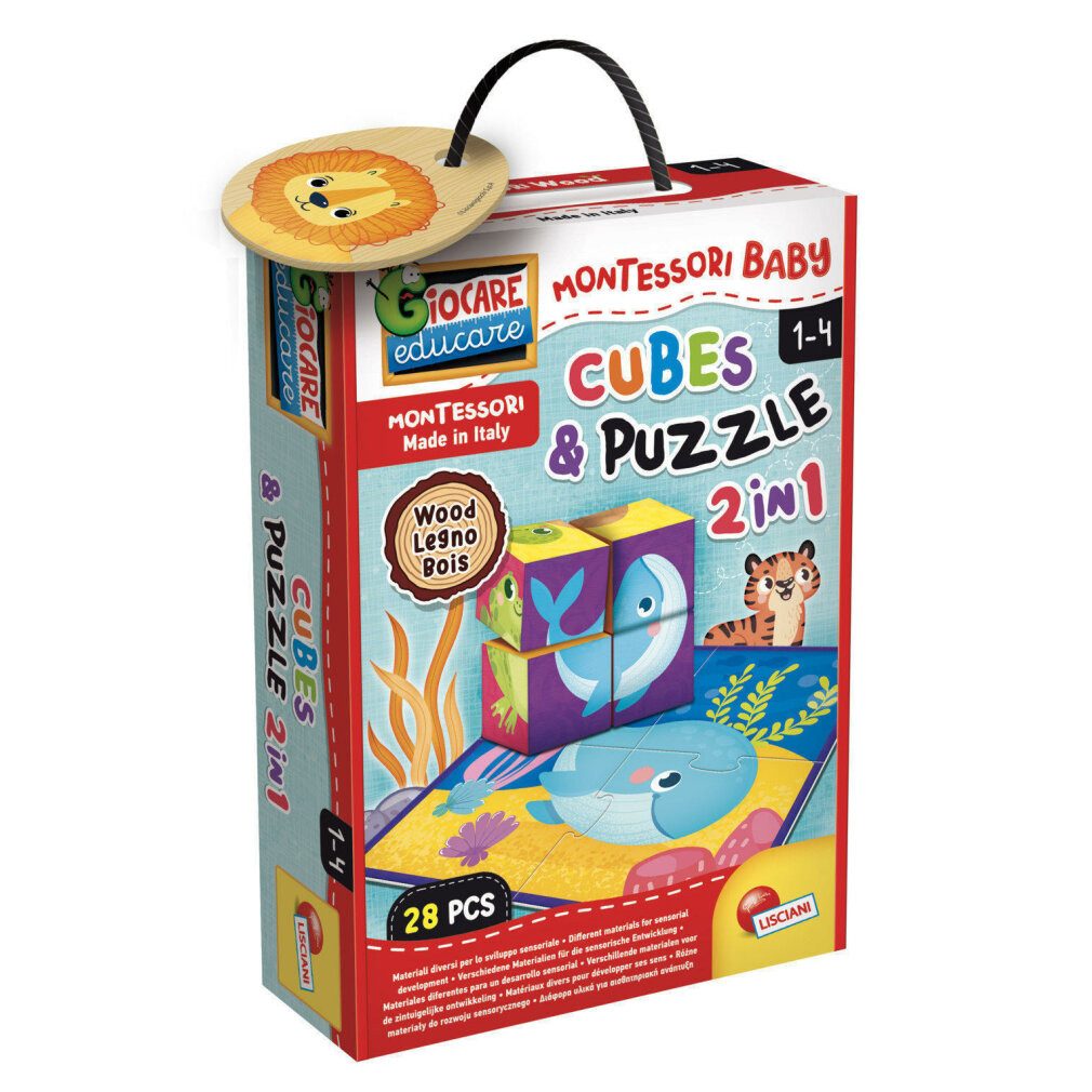 Lisciani Puzzle Montessori - Cubes and Puzzle, Puzzleteile