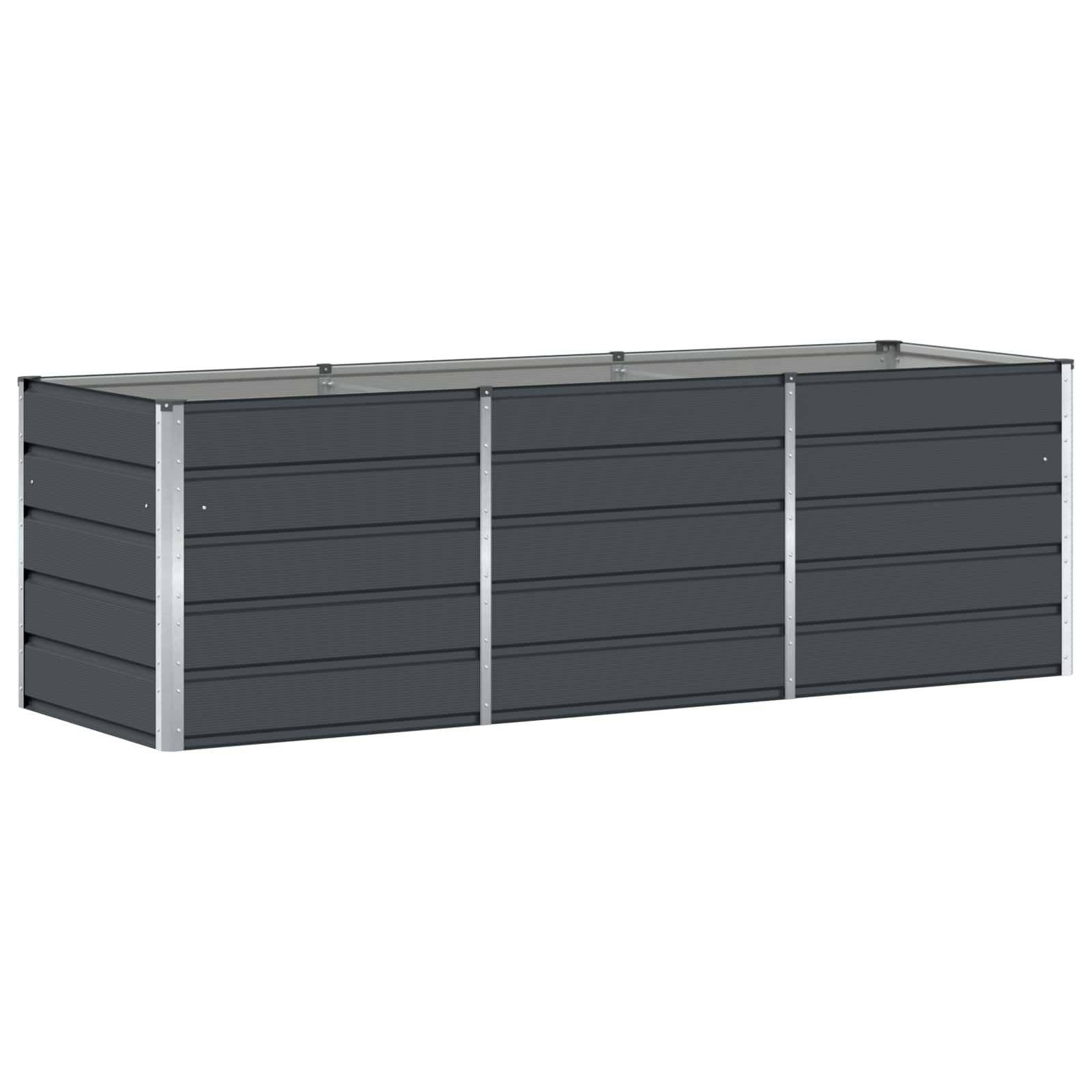 vidaXL Blumentopf Pflanzkübel Anthrazit 240 x 80 x 75 cm Stahl (1 St)