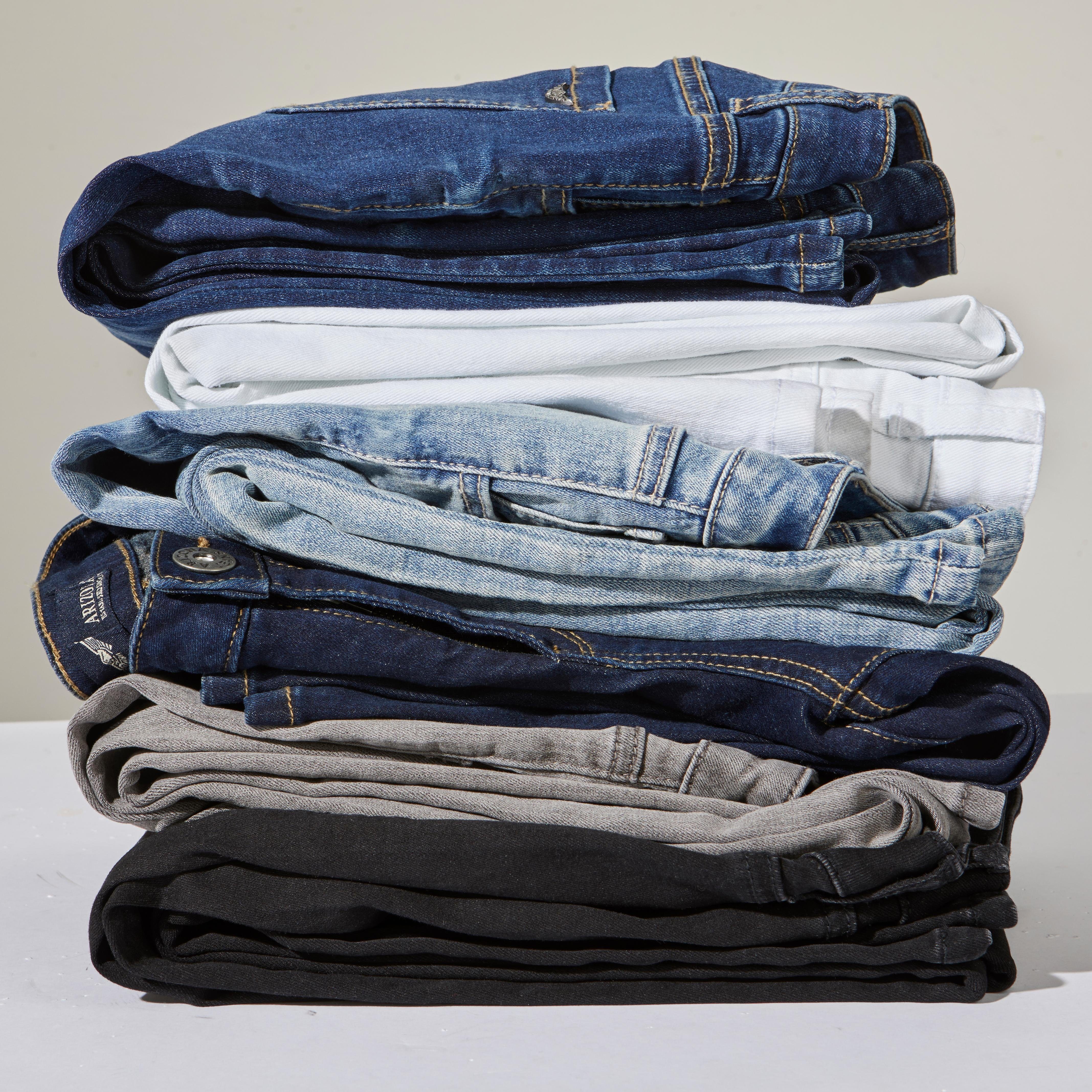 Mid-Waist Ultra-Stretch dark-blue-used Arizona Bootcut-Jeans