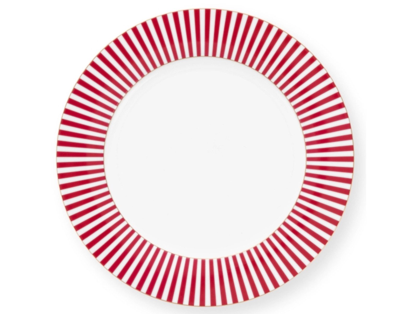 PiP Studio Speiseteller Royal Stripes Speiseteller dark pink 26,5 cm, Plate Royal Stripes Dark Pink 26.5cm