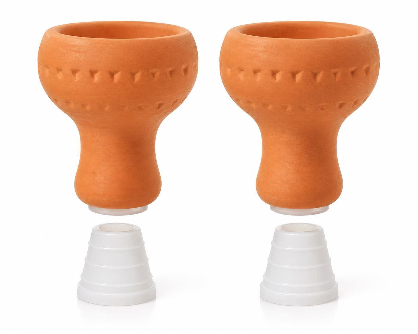 BAYLI Anzündkamin 2x Bayli Premium Shisha Kopf aus hochwertigem Ton + 2 Kopfdichtung