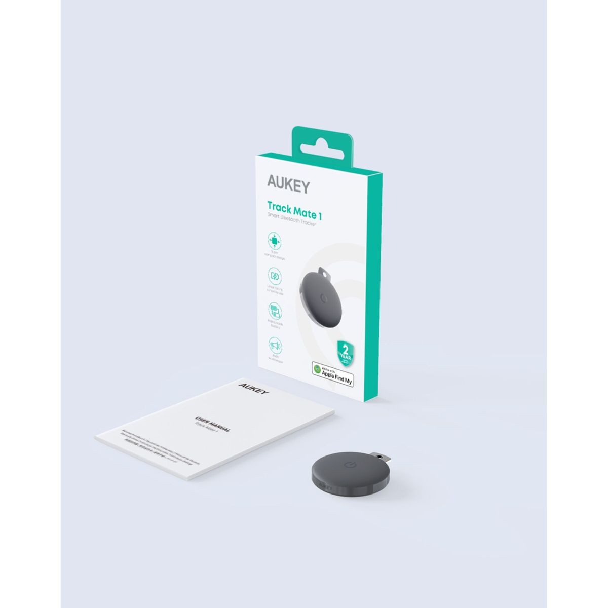AUKEY Track Mate 1 BT Tracker with Find My Dark Gray GPS-Tracker