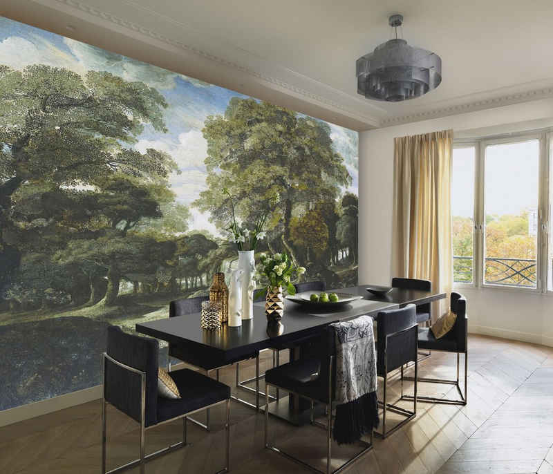 Newroom Vliestapete, [ 3,5 x 2,7 m ] großzügiges Motiv - kein wiederkehrendes Muster - Fototapete Wandbild Wald Bäume Landschaft Made in Germany
