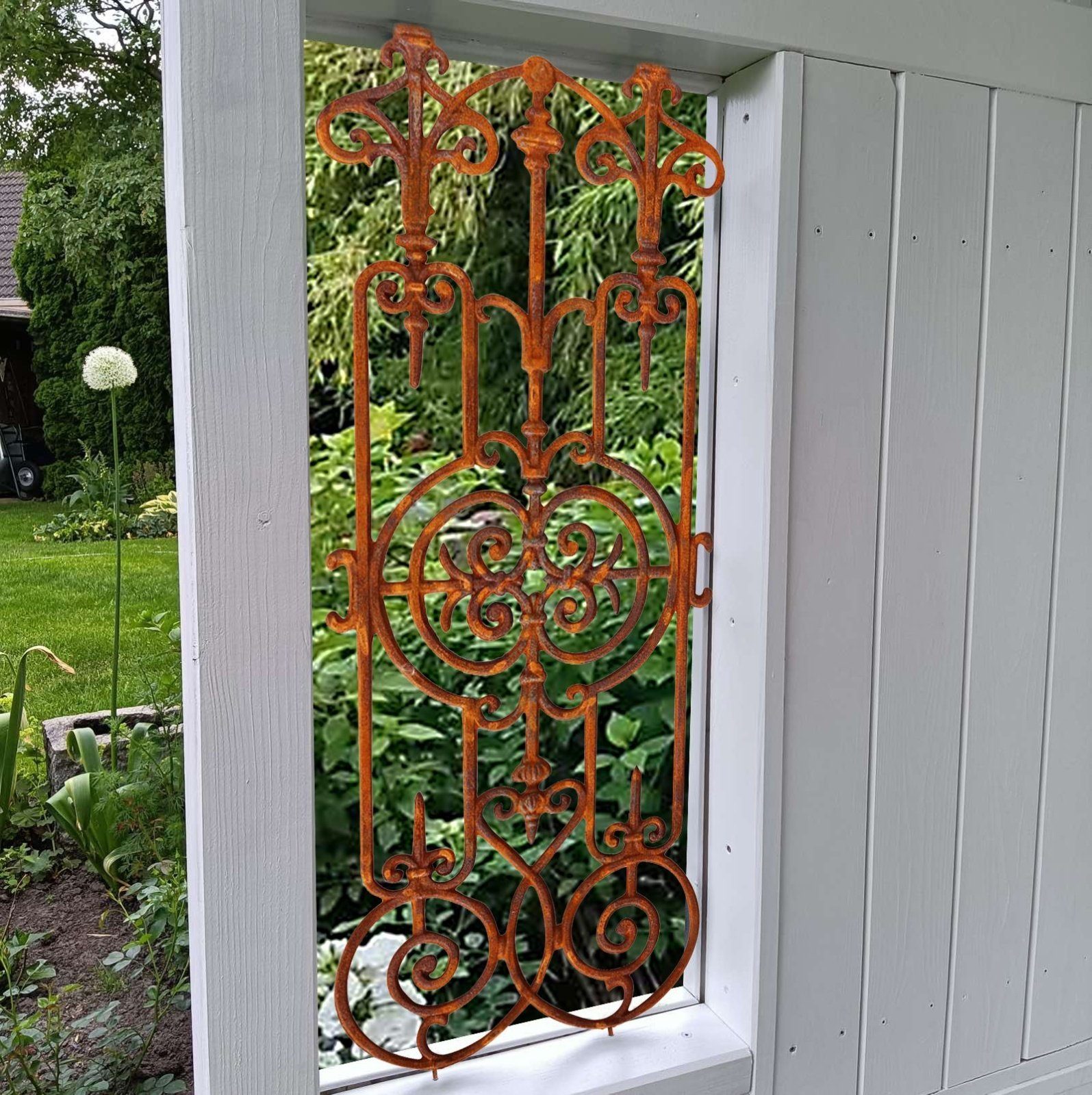 Aubaho Fenster Gitter Garten Zaun Treppen Antik-Stil Eisen Balkon Geländer Rankhilfe