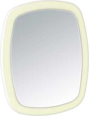 WENKO Wandspiegel, LED Kosmetik-Wandspiegel Nurri beleuchteter Kosmetikspiegel Kunststoff