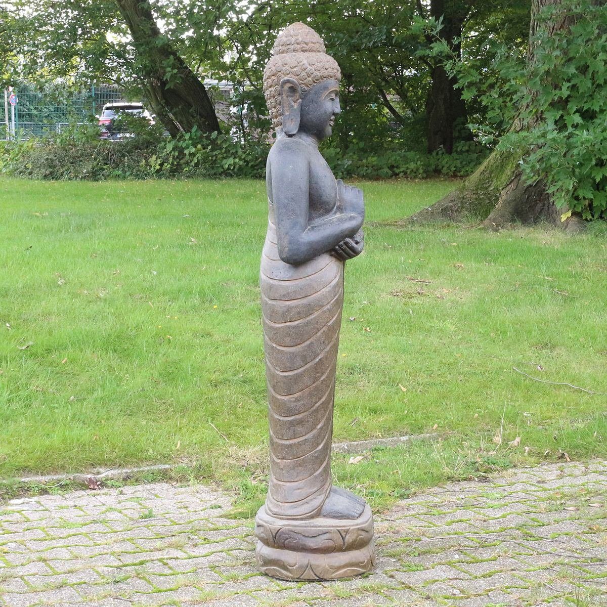Herstellung Greenstone Massiv St), traditionelle Figur Chakra Steinfigur im (1 in cm Handarbeit Dekofigur 152 stehend Oriental Galerie Ursprungsland Buddha