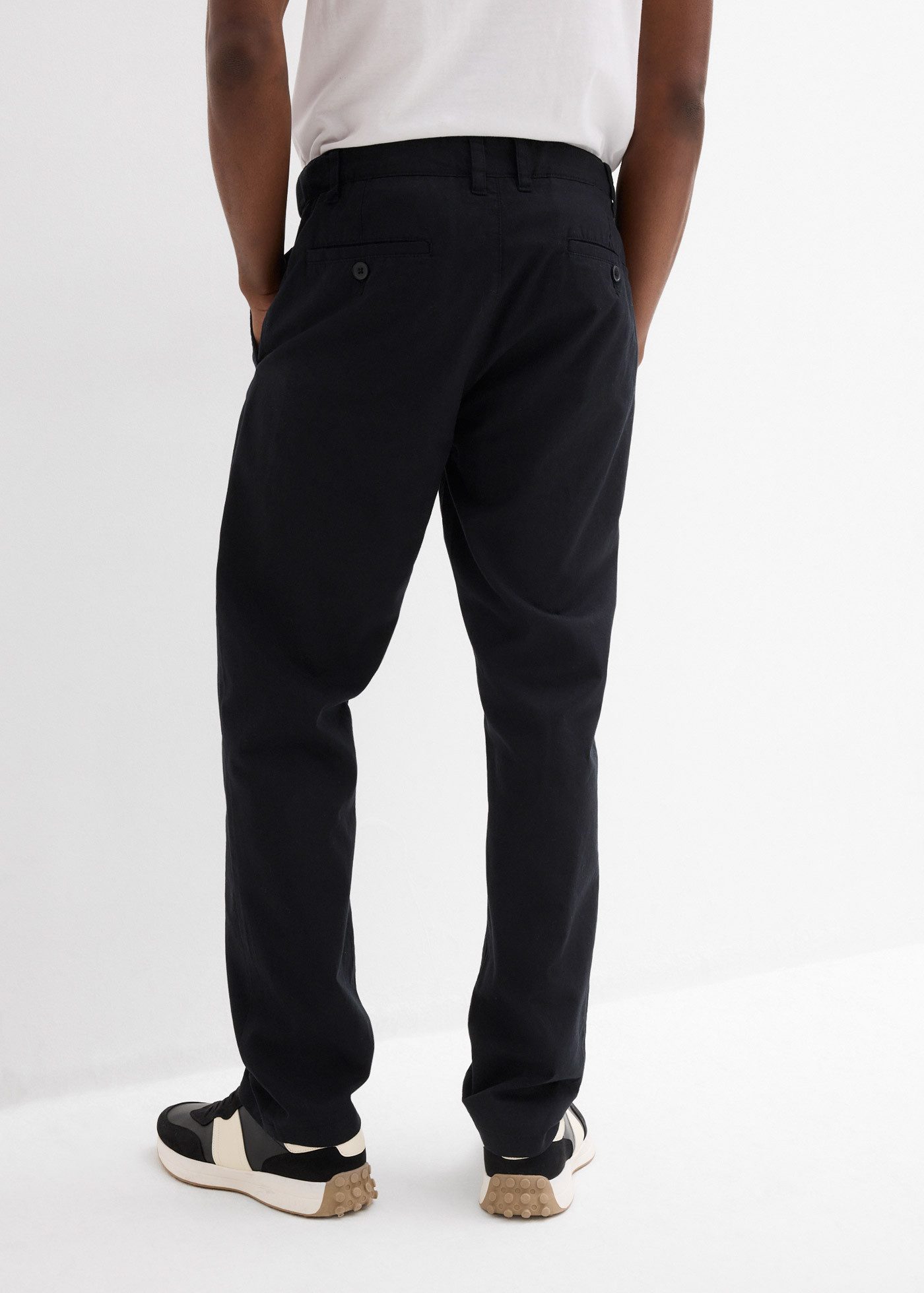 bonprix Chinohose aus Leinen und Baumwolle, Regular Fit, im Chino-Stil