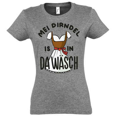 Youth Designz Print-Shirt »MEI DIRNDEL IS IN DA WÄSCH Damen T-Shirt« mit Fun-Look Dirndl Aufdruck und lustigem Spruch