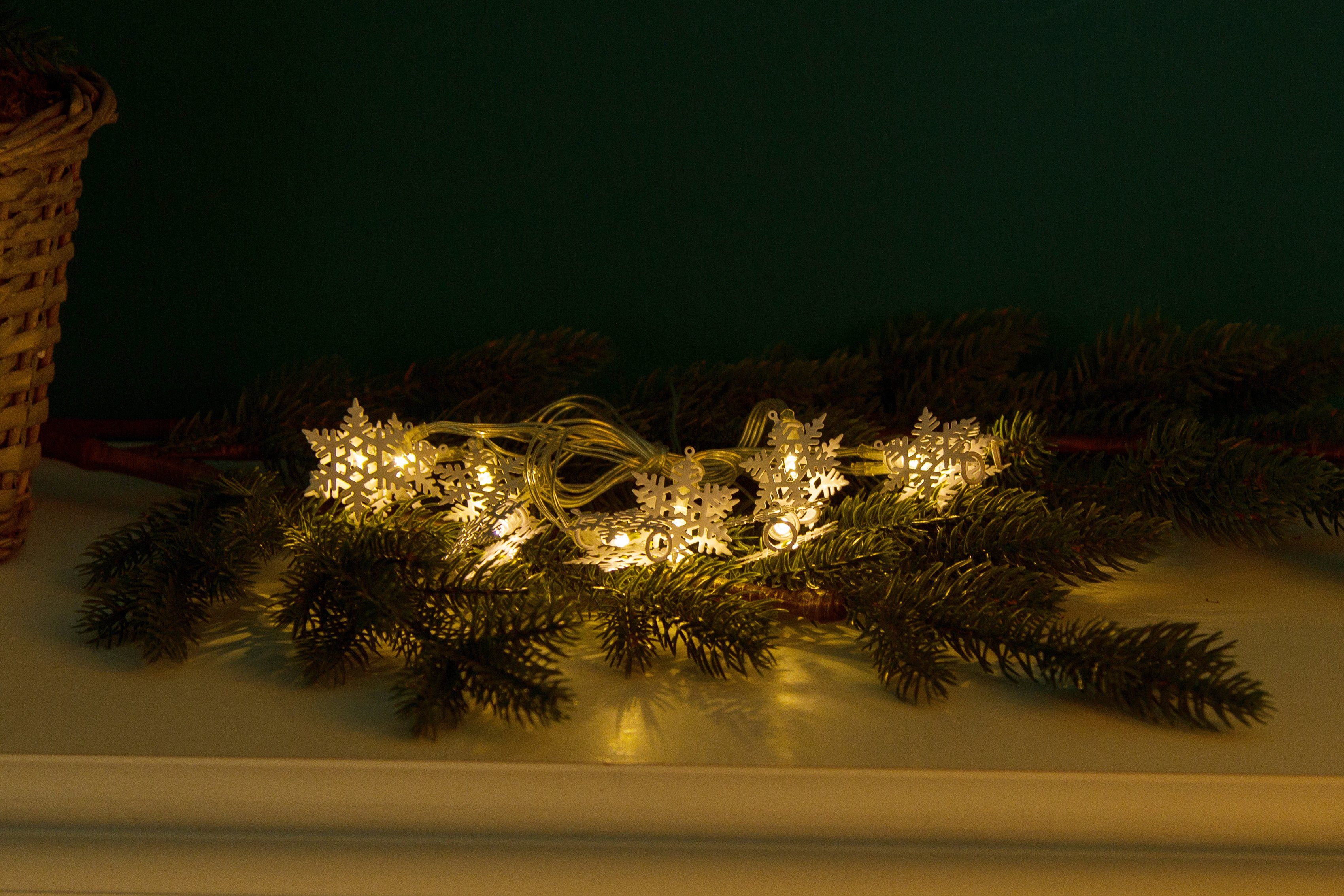 LED-Lichterkette 180 Schneeflocken, mit 10 & Weihnachtsdeko, cm ca. Myflair Möbel LEDs, Länge Accessoires mit