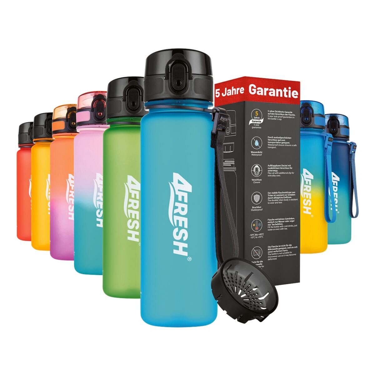 4FRESH Trinkflasche Colourful Gradient, 500 ml