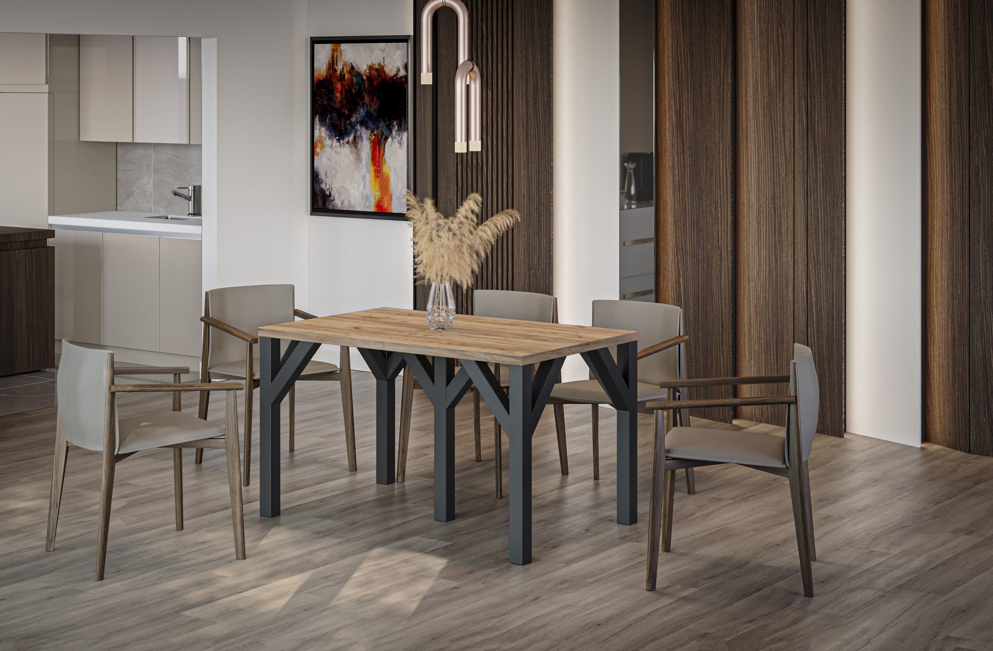 Endo-Moebel Kulissen-Esstisch XXL Dunaj 130-405cm ausziehbar erweiterbar ex günstig online kaufen