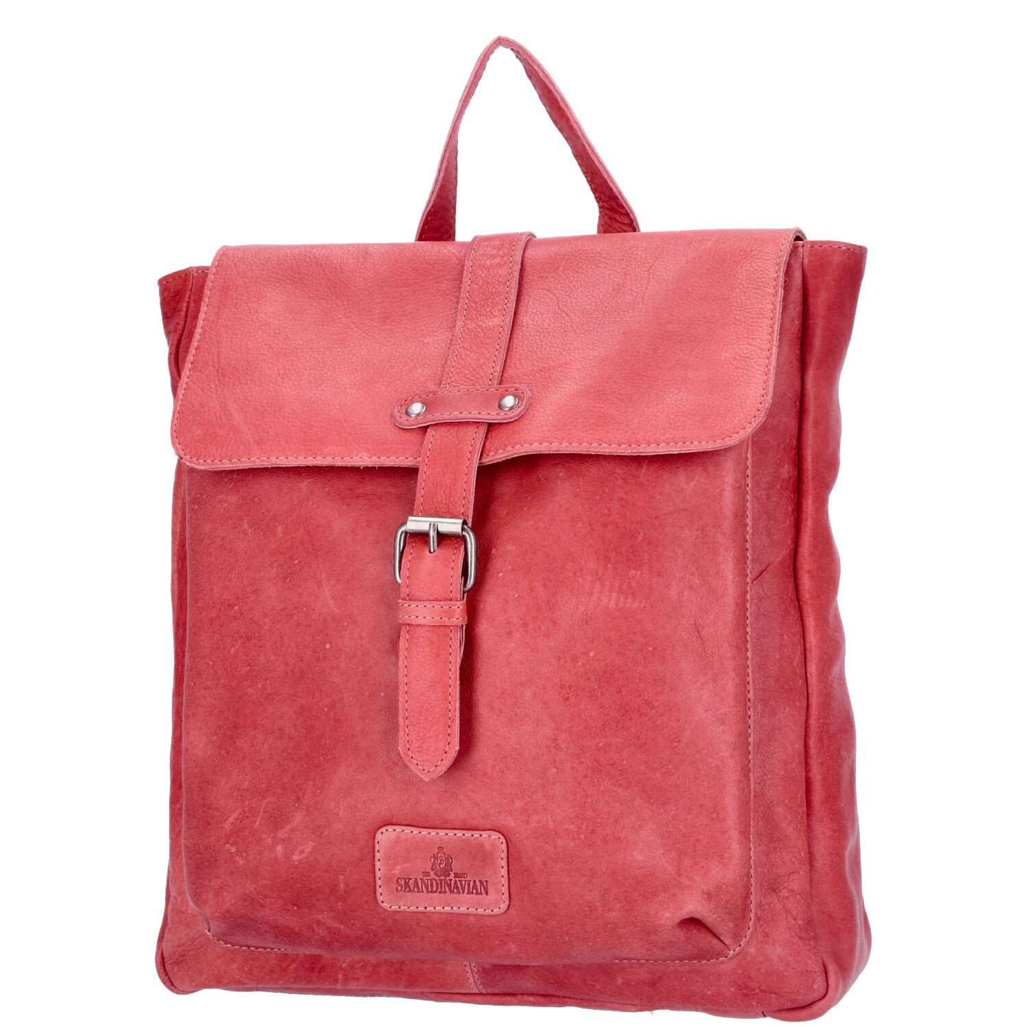 The Skandinavian Brand Freizeitrucksack The Skandinavian Brand Damen Leder Rucksack rot (1-tlg)