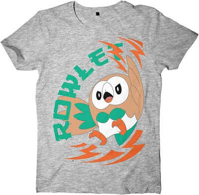 POKÉMON Print-Shirt Pokémon Sun & Moon Rowlet T-Shirt hellgrau