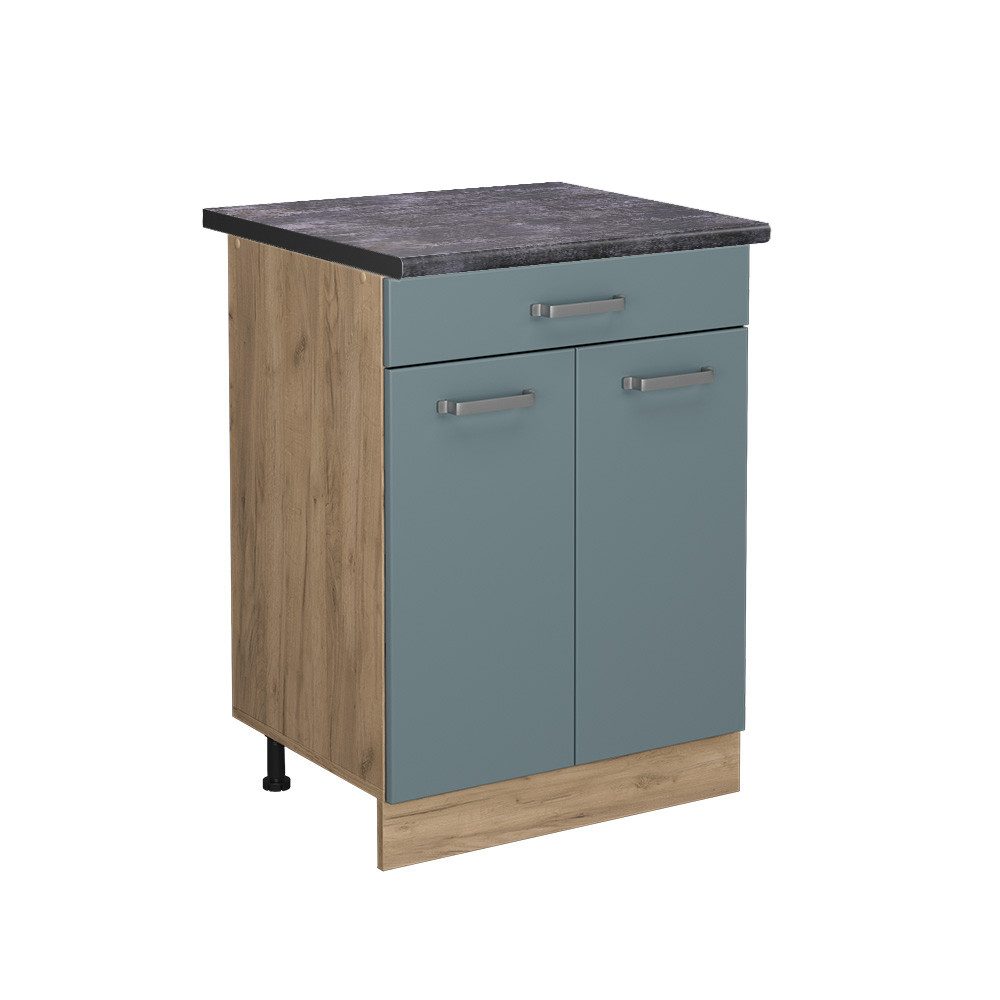 Vicco Unterschrank R-Line, Blau-Grau/Goldkraft Eiche, 60 günstig online kaufen