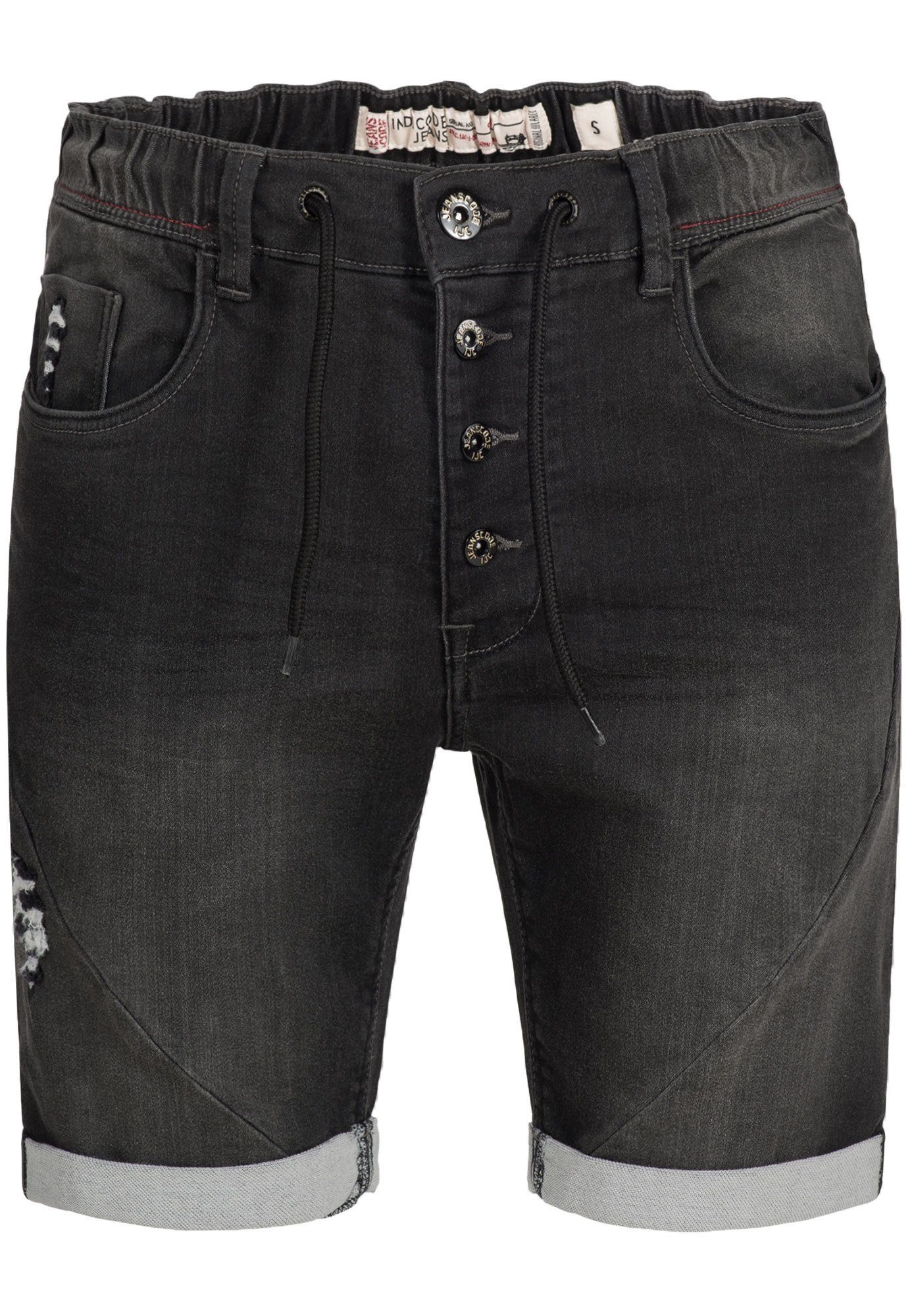 Piano Black Indicode Jeansshorts