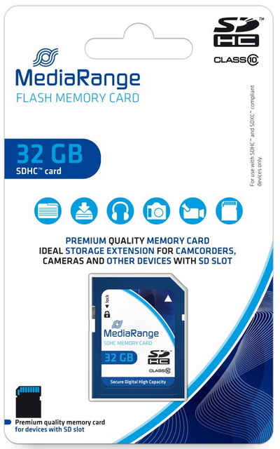 Mediarange Mediarange SDHC Karte 32GB Speicherkarte Class 10 Speicherkarte