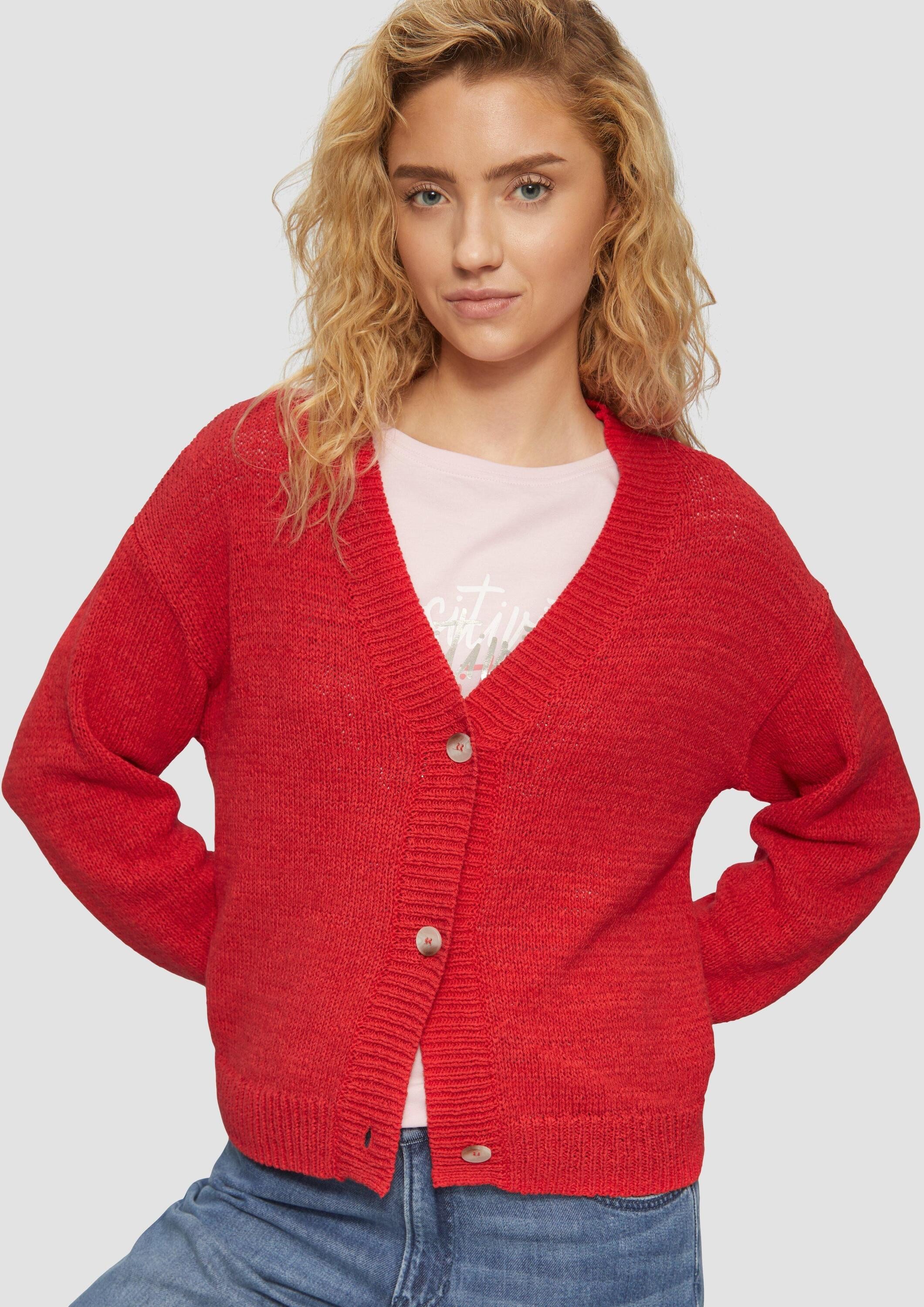 s.Oliver Cardigan Strickjacke Strickjacke im Relaxed Fit mit Knöpfen