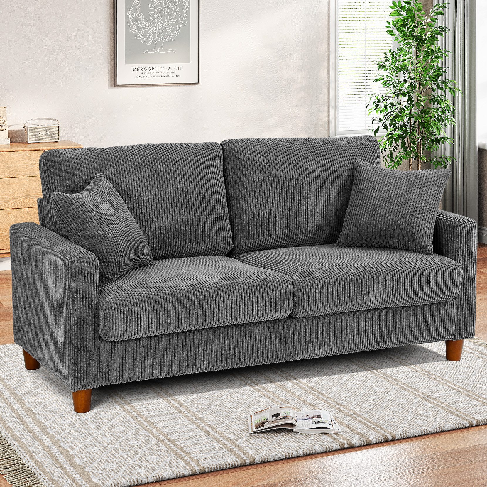 ToteBox 2-Sitzer 178CM Bequeme Cord Loveseat günstig online kaufen