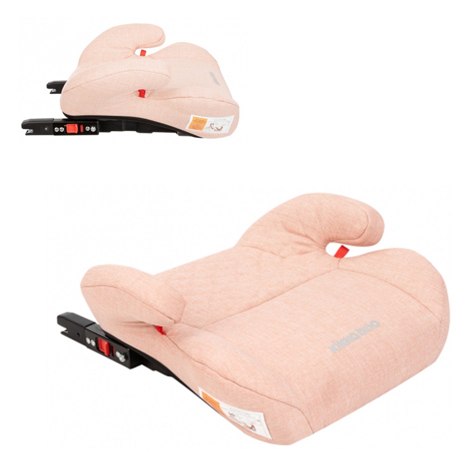 Kikkaboo Kindersitzerhöhung Kindersitz Sitzerhöhung Groovy, bis: 36 kg, Isofix Gruppe 2/3 (15-36 kg), leicht pink
