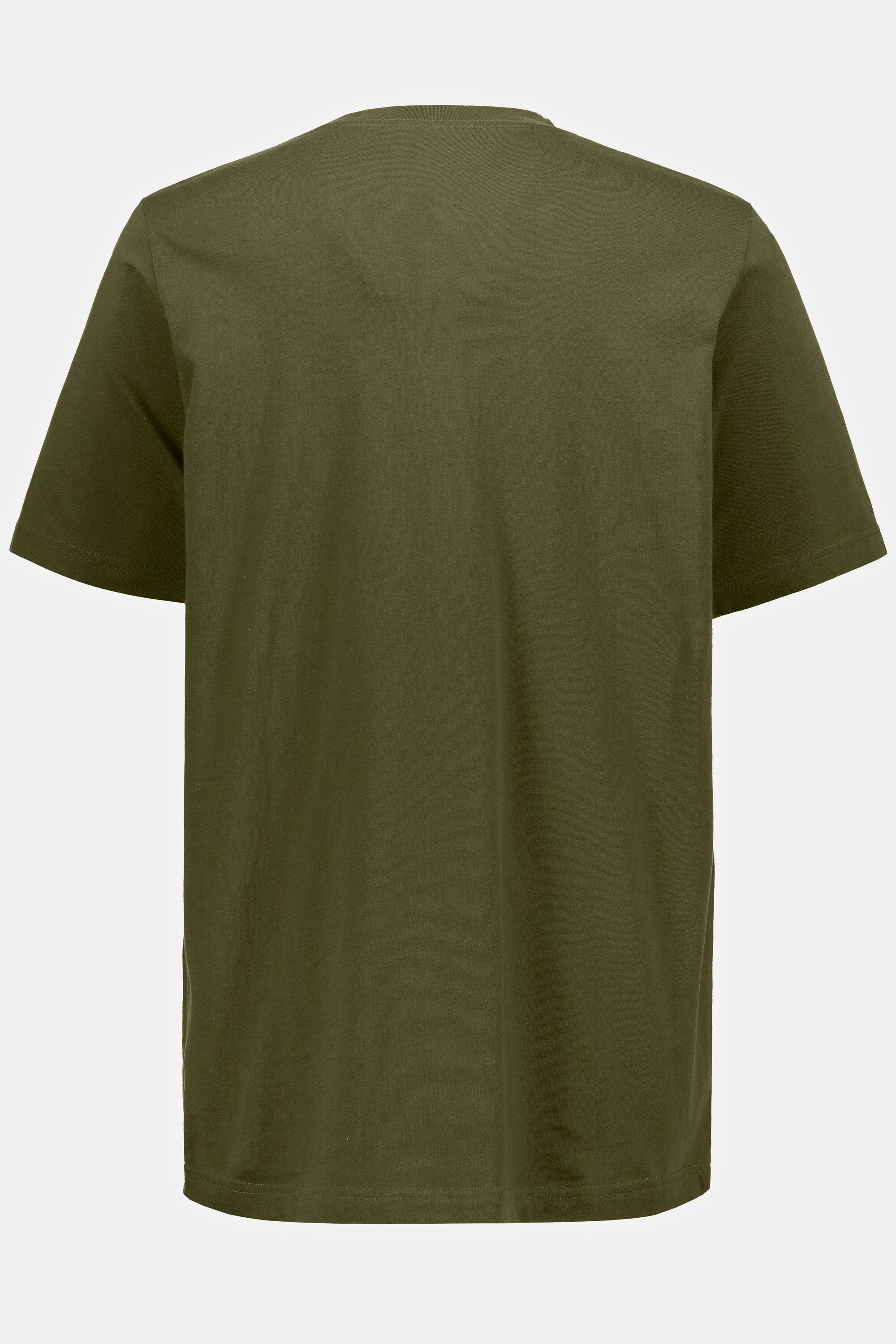 T-Shirt T-Shirt khaki V-Ausschnitt JP1880 8XL Basic dunkel bis