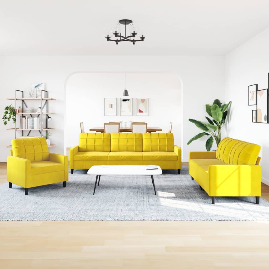 vidaXL Sofa 3-tlg. Sofagarnitur mit Kissen günstig online kaufen