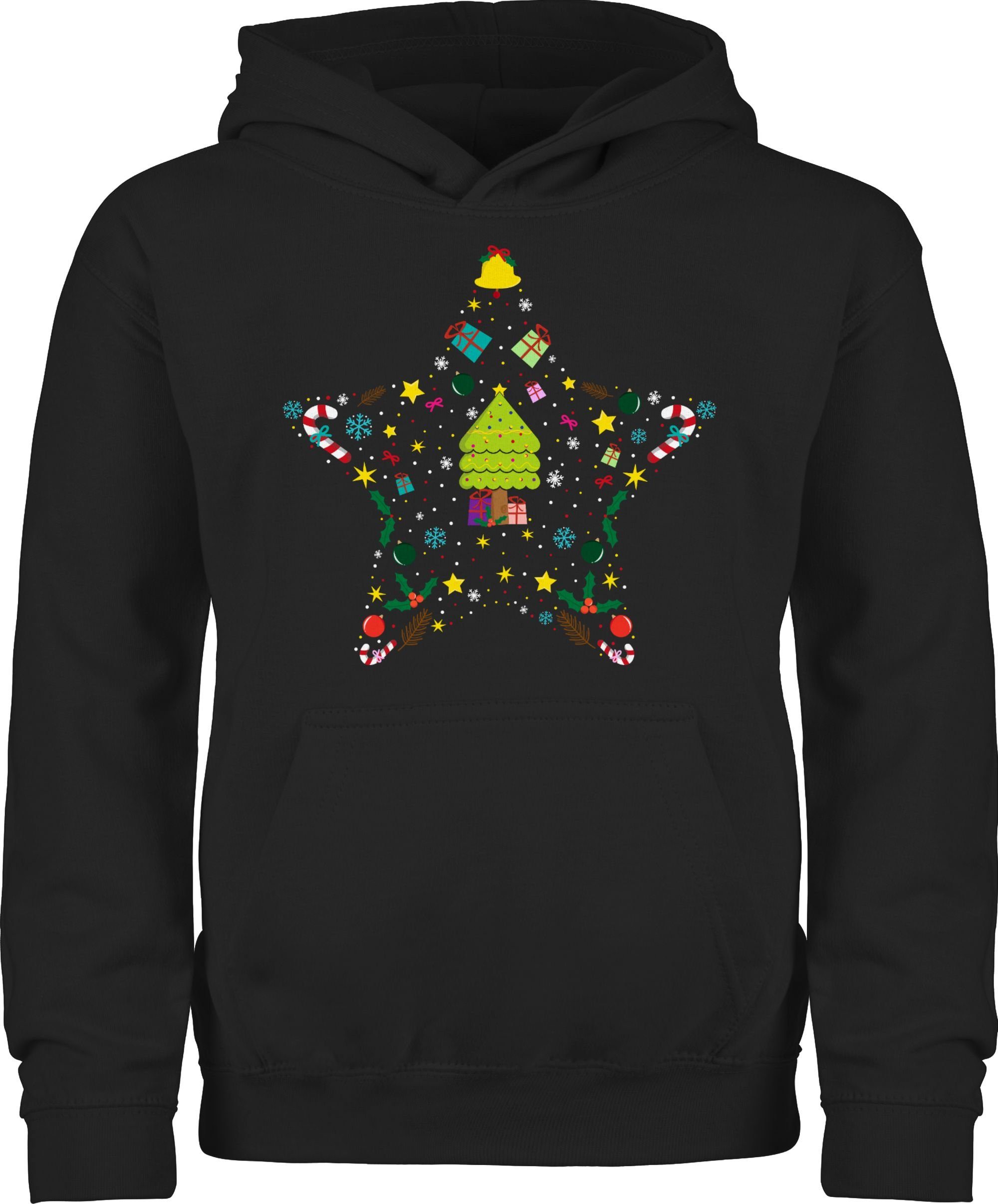 Shirtracer Hoodie Weihnachtsstern Weihnachten Kleidung Kinder 2 Schwarz