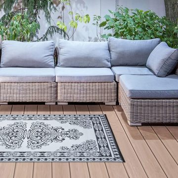 Outdoorteppich, esschert design, Terrassenteppich, im Perserteppich Design aus Kunststoff