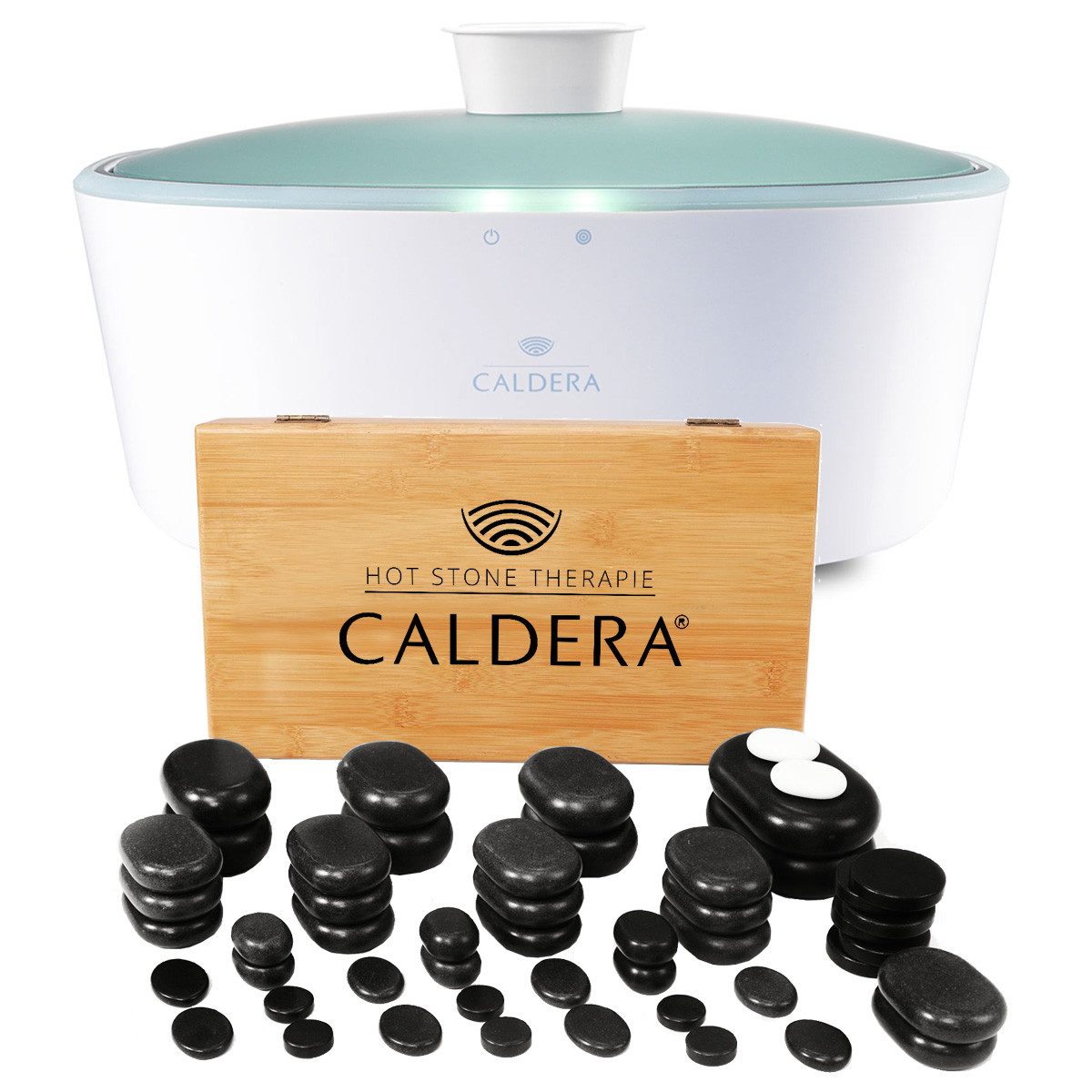 Caldera Massagestein CALDERA Hot Stone Massage Set, Steine und Wärmegerät, 36-tlg.