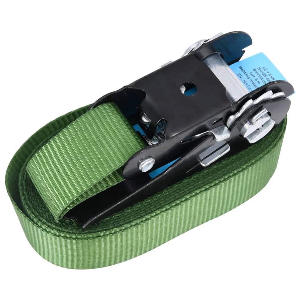 vidaXL Spanngurt Ratschen-Spanngurte 4 Stk. 800 daN 6 m Grün (4-St)