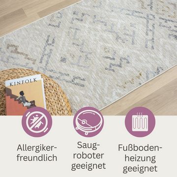 Teppich MY-RUG Elisa, Kurzflor-Teppich 150x80cm, Wohnando, rechteckig, Höhe: 12 mm, weich, gemütlich, mit schönem Muster, flachgewebt