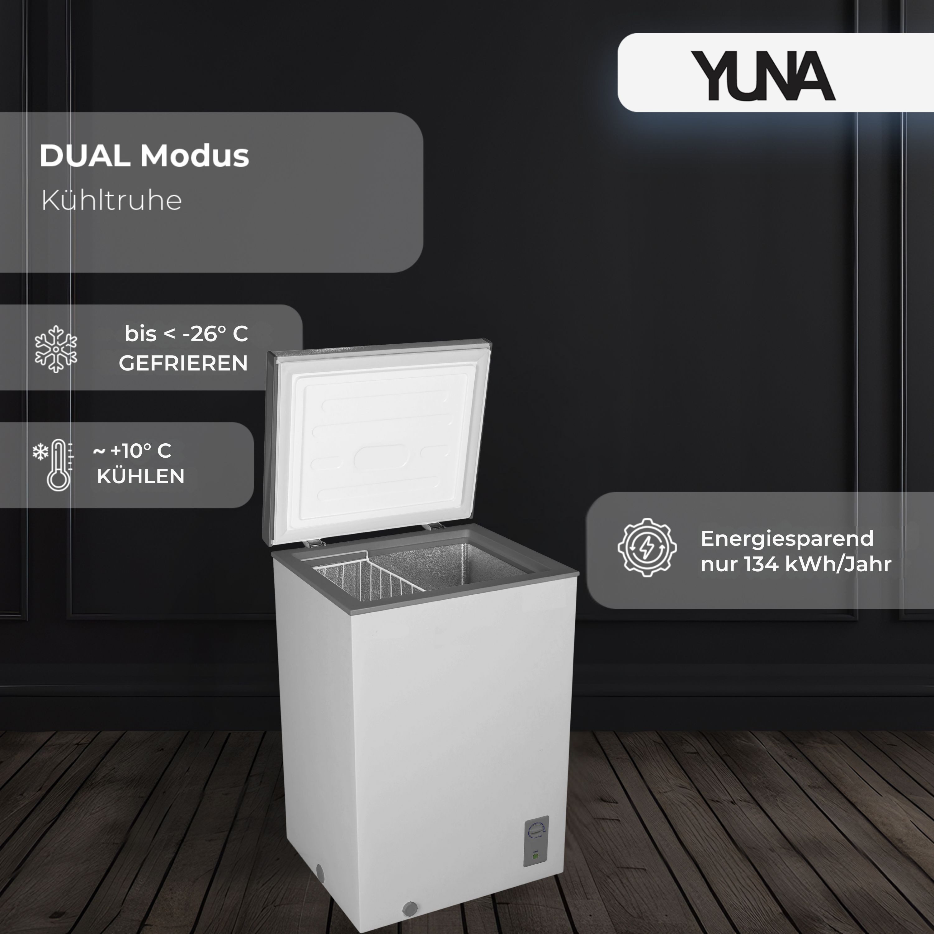 YUNA Gefriertruhe 100 D, 54.50 cm breit, 99 l