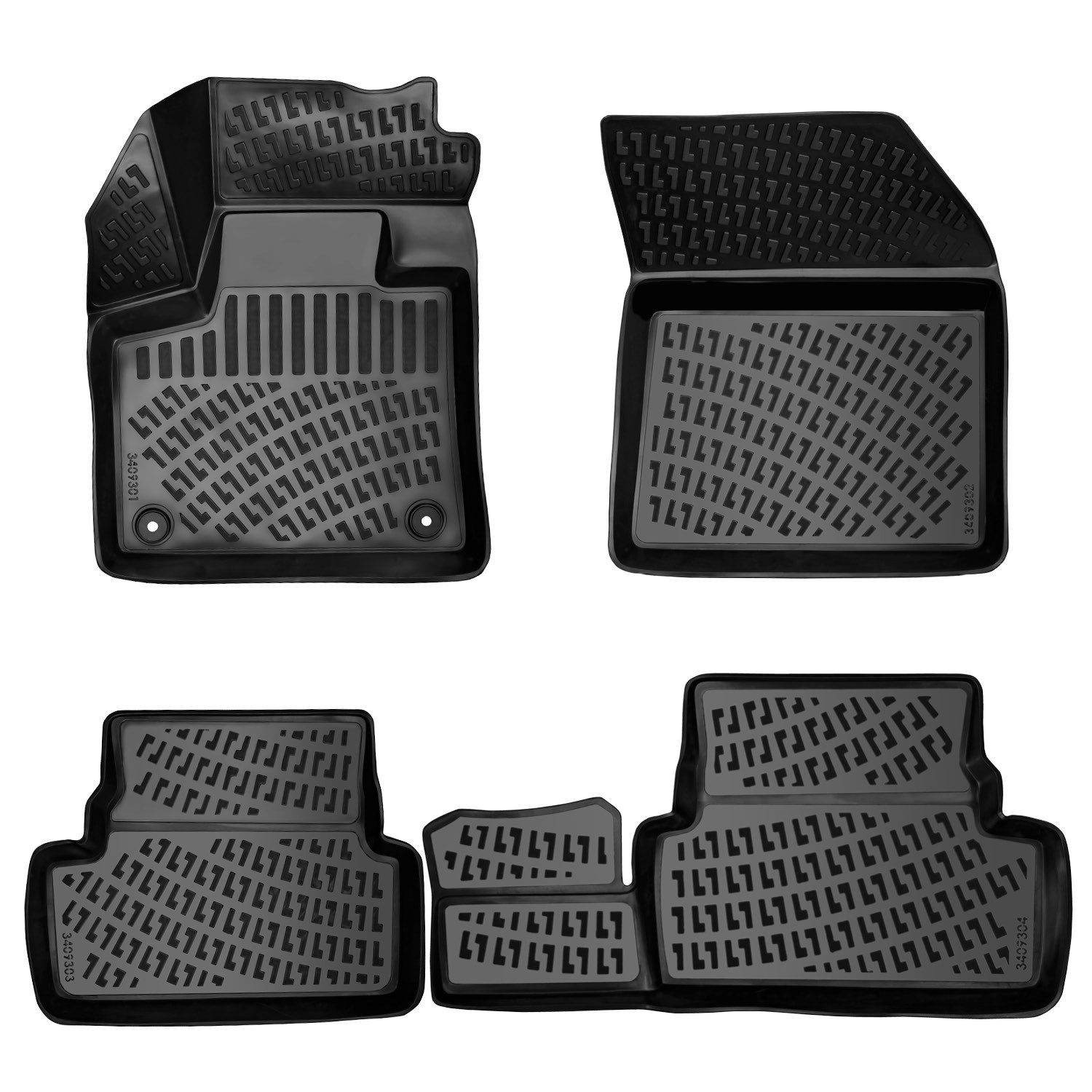 Trimak Custom Fit Floor Mats or Boot Liner or Set for Grandland X, Opel Grandland X 2017-2023 Rubber Car Mats TPE All-Weather Floor Mats