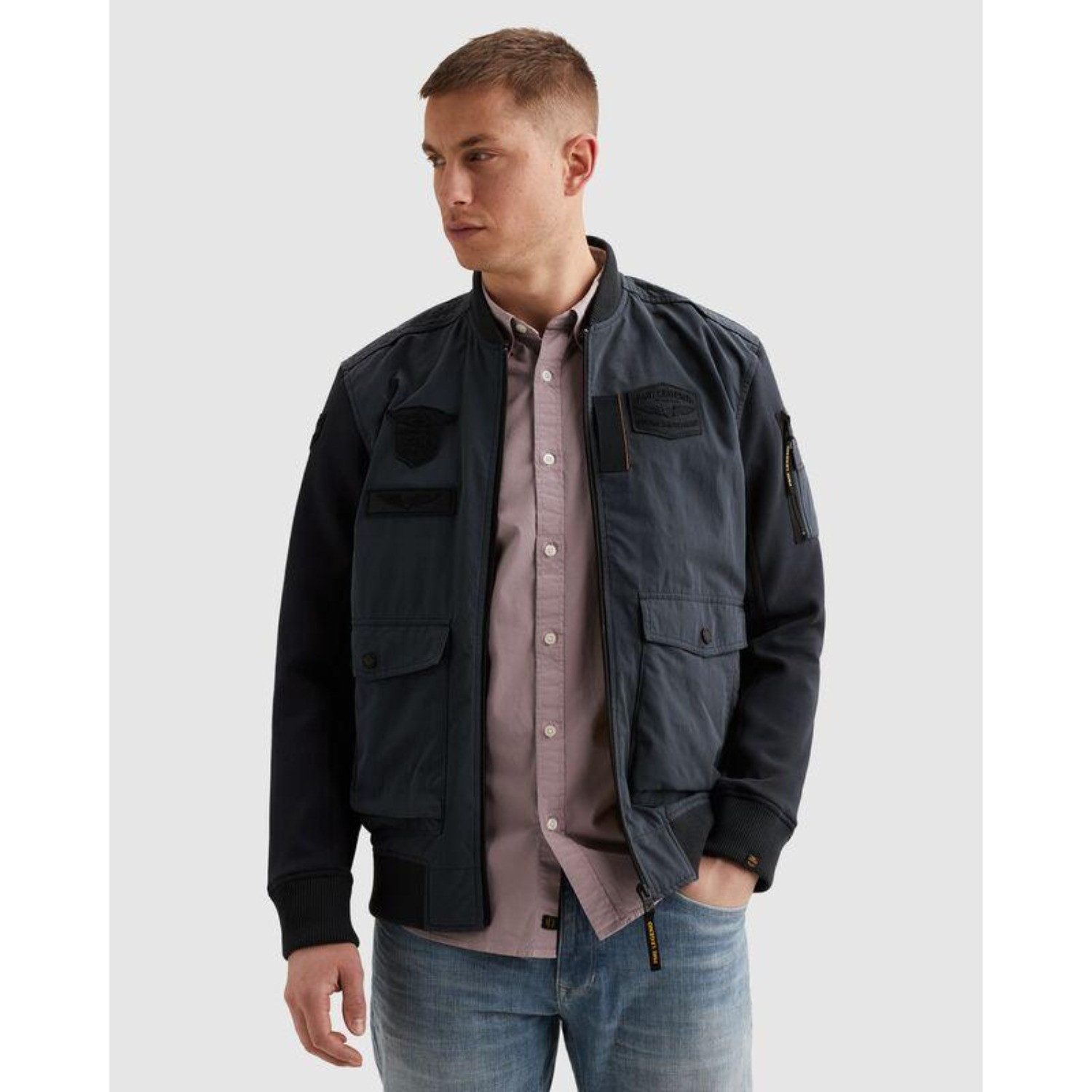PME LEGEND Bomberjacke Ärmel aus Sweatware, Vorder- und Rückenteil aus Webw günstig online kaufen