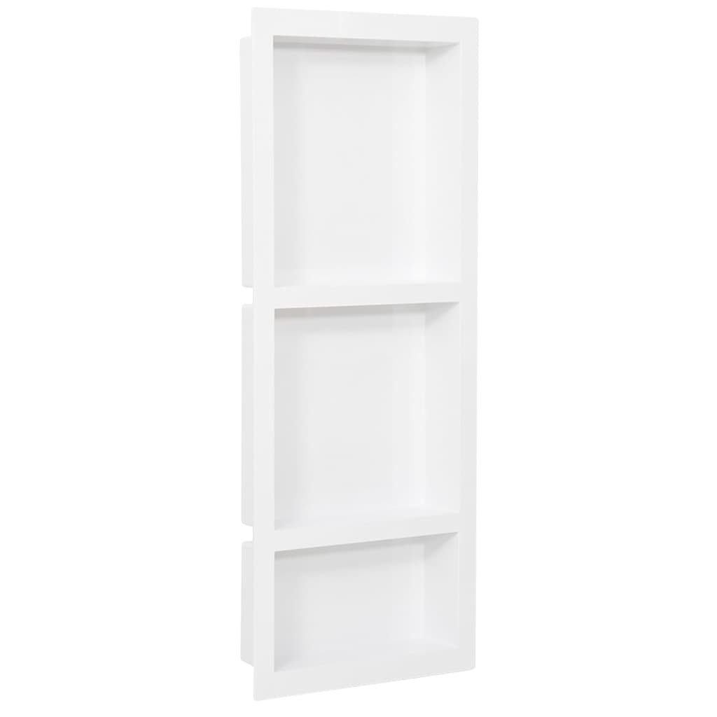 vidaXL Duschwanne Duschnische mit 3 Fächern Mattweiß 41x99x9 cm