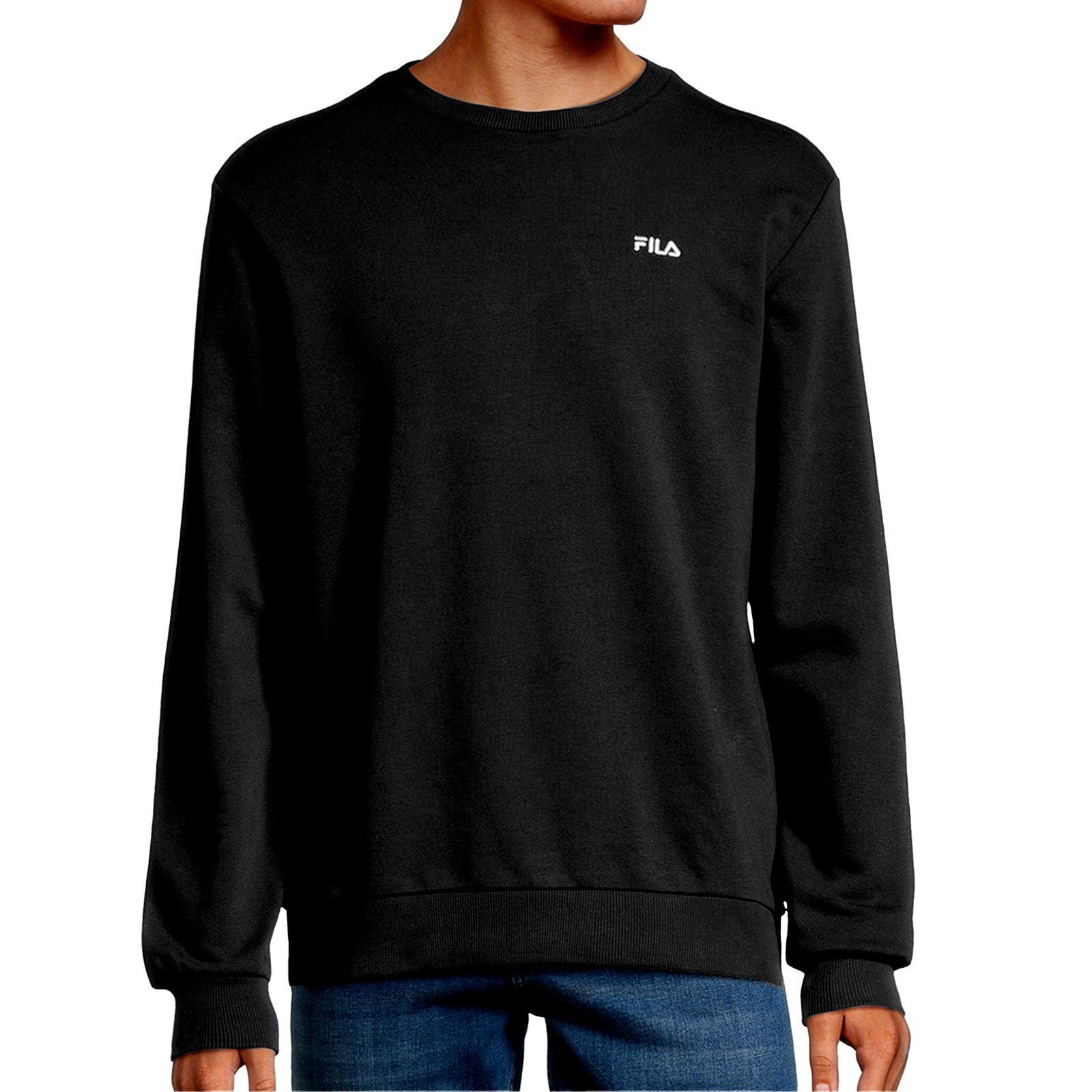 Men Crew Sweat FILA-Logo gesticktem mit Sweatshirt Brustem black Fila 80010