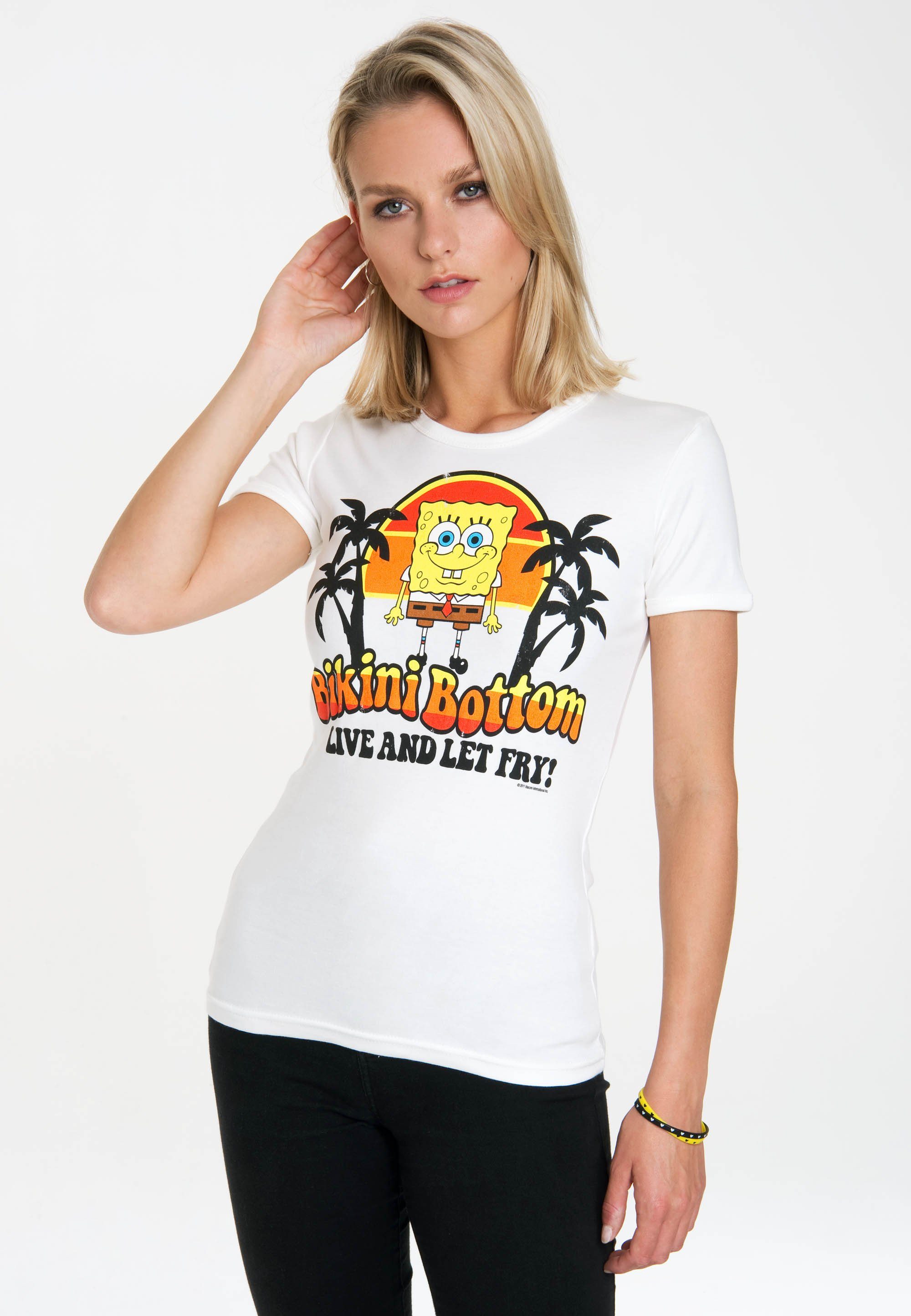 LOGOSHIRT Bottom Bikini T-Shirt mit Spongebob – lizenzierten Originaldesign