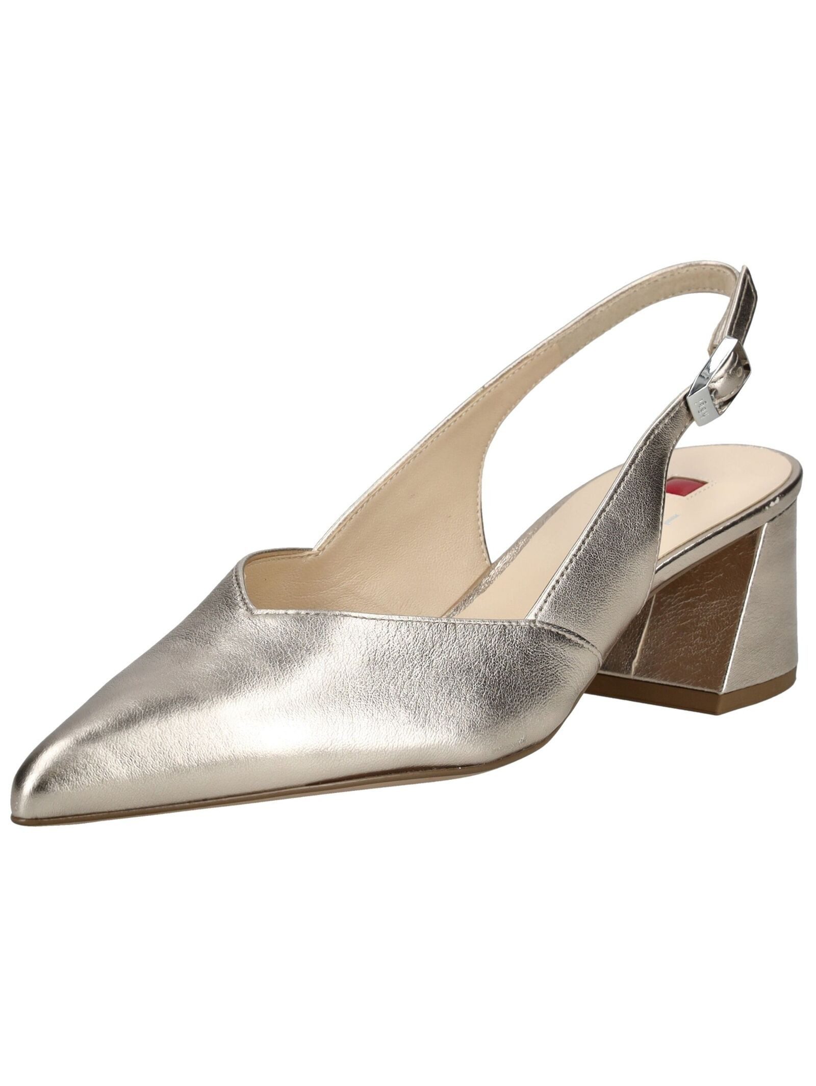 Gabor Décolleté Donna Con Tacco 3 Cm - Modello 61.521, Tessuto E Pelle, Slingback Beige