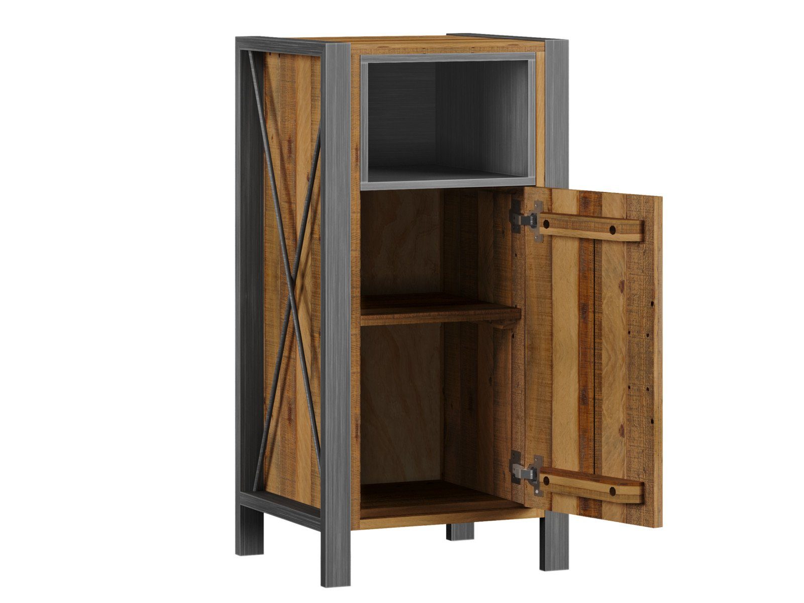 massivum Unterschrank Badkommode Detroit Holz-Metall-Mix