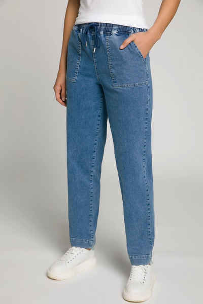 Gina Laura Regular-fit-Jeans »Jeans weites Bein Elastikbund«
