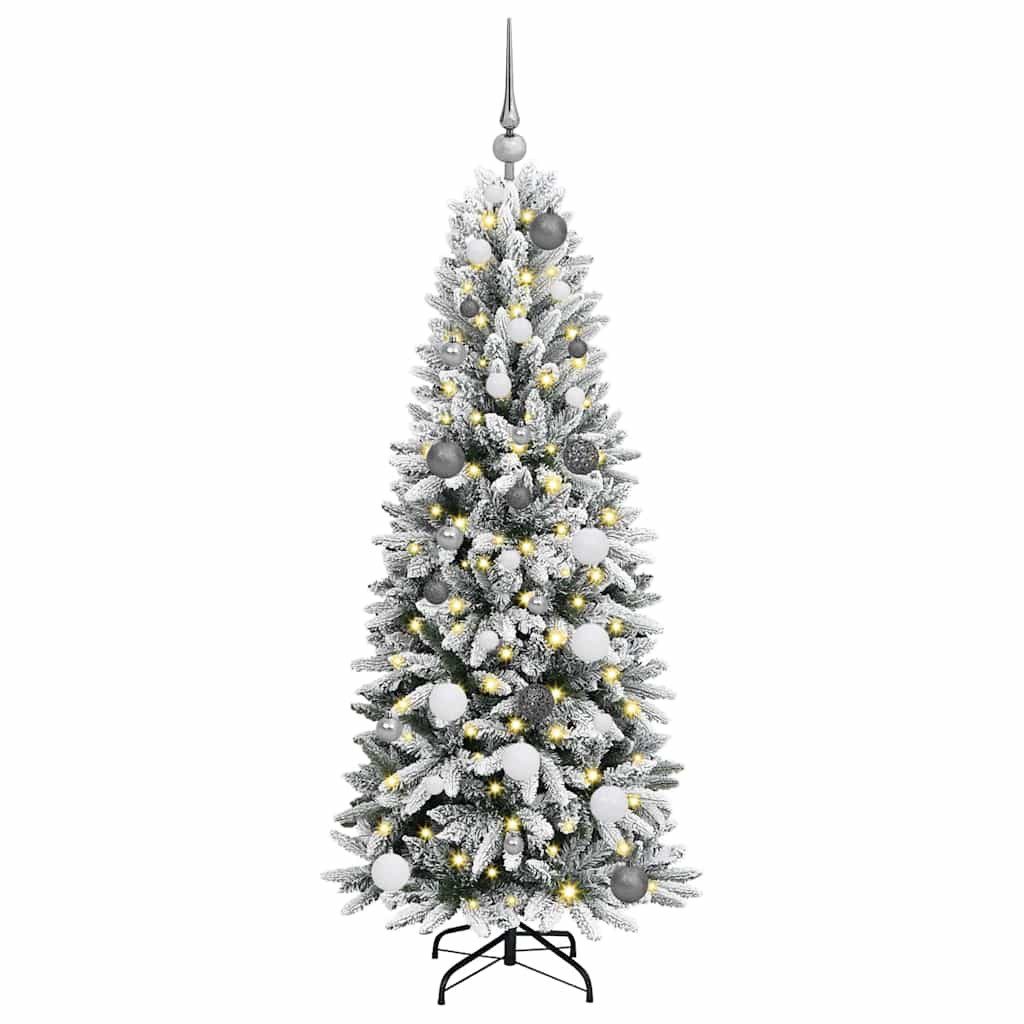 vidaXL LED Baum Künstlicher Weihnachtsbaum mit 150 LEDs mit Ständer Weiß 150 cm