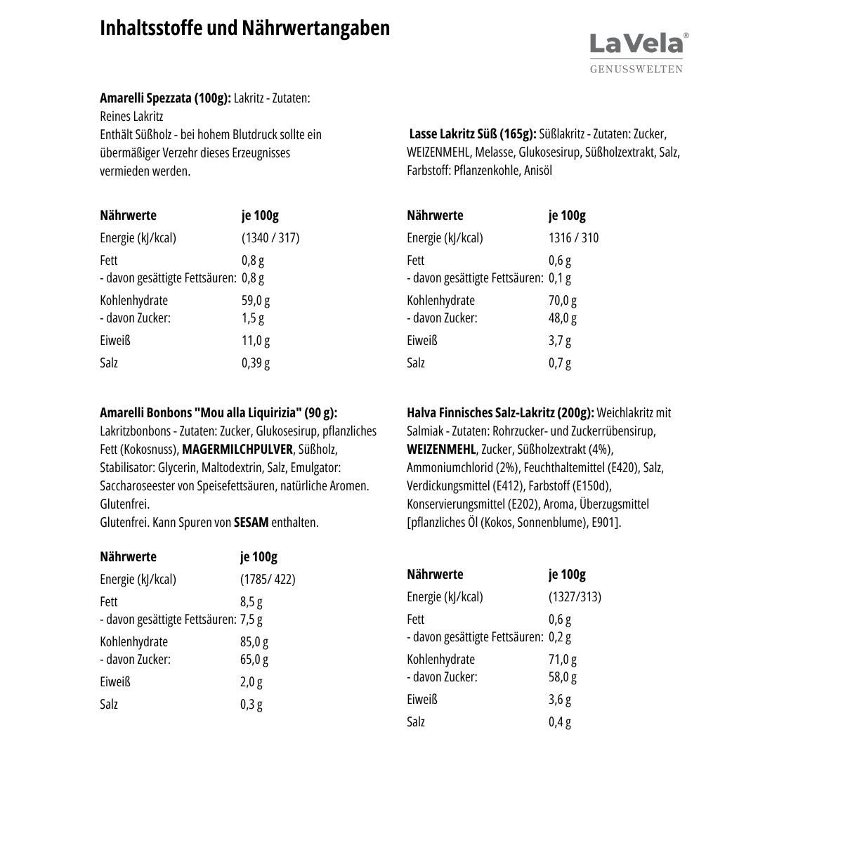 La Vela Lebensmittel-Geschenkset La Vela Genusswelten Lakritz Geschenkset Süßes Salziges Lakritz 555g, (Lakritze, Geschenkset) – Bild 2 von 2