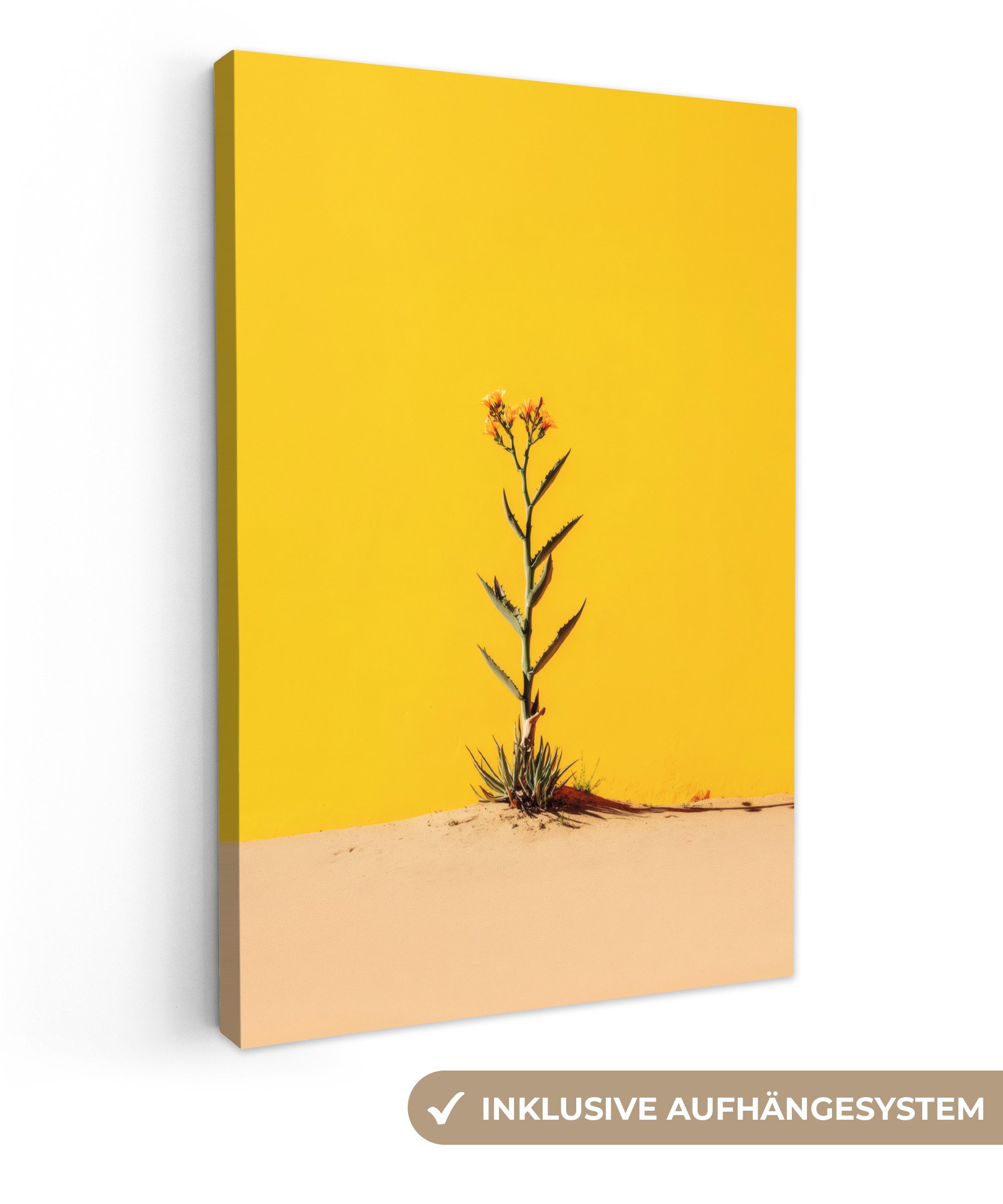 OneMillionCanvasses® Leinwandbild Sand - Pflanze - Gelb - Minimalistisch, F günstig online kaufen
