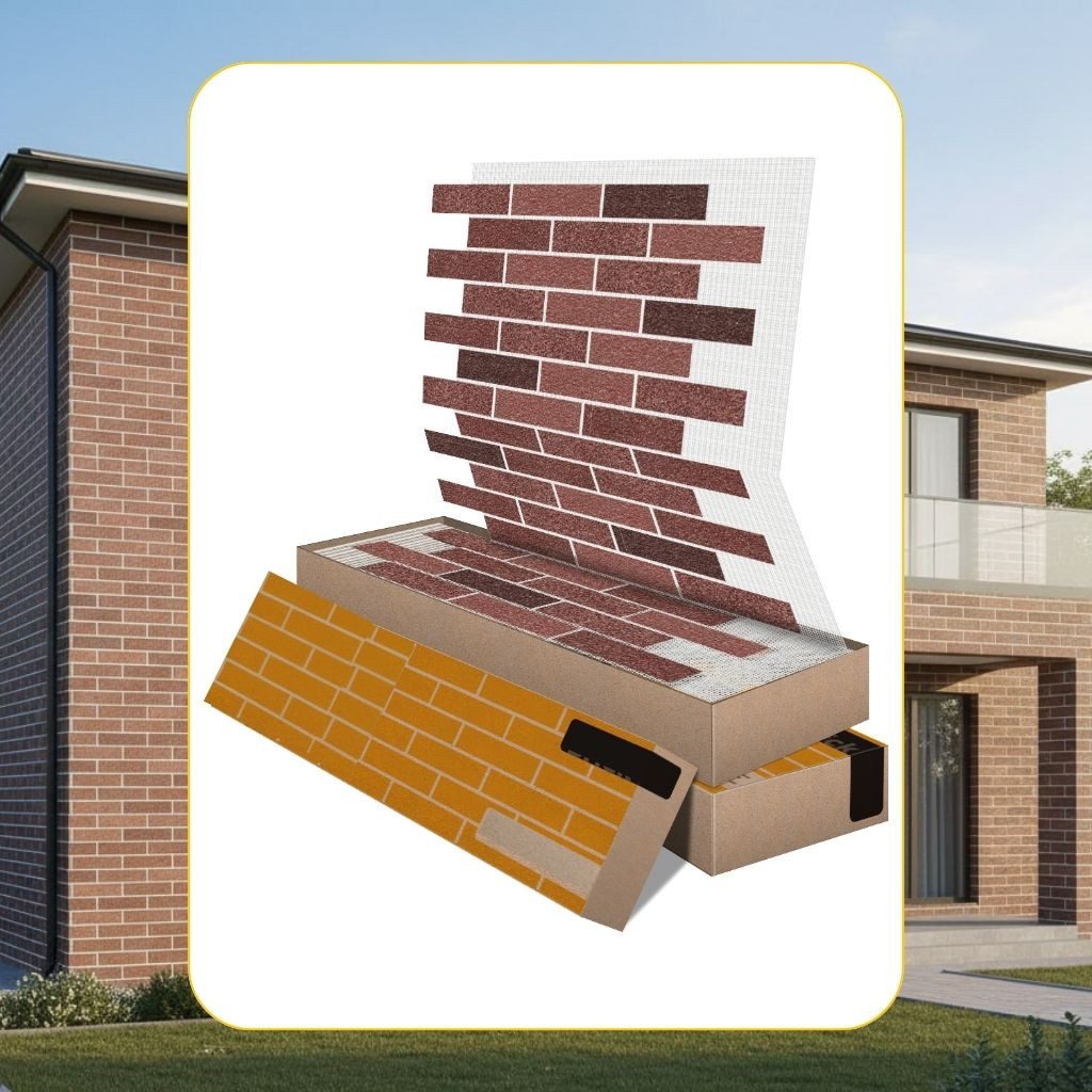 STM Company Wandpaneel AMK Fassadenziegel-Optik Paneele, Wandpaneele für Innen & Außen, 9,4 qm, (Packung, 9,4 m) Dekorative & witterungsbeständige Fassadenverkleidung, (9,4 m² Set)