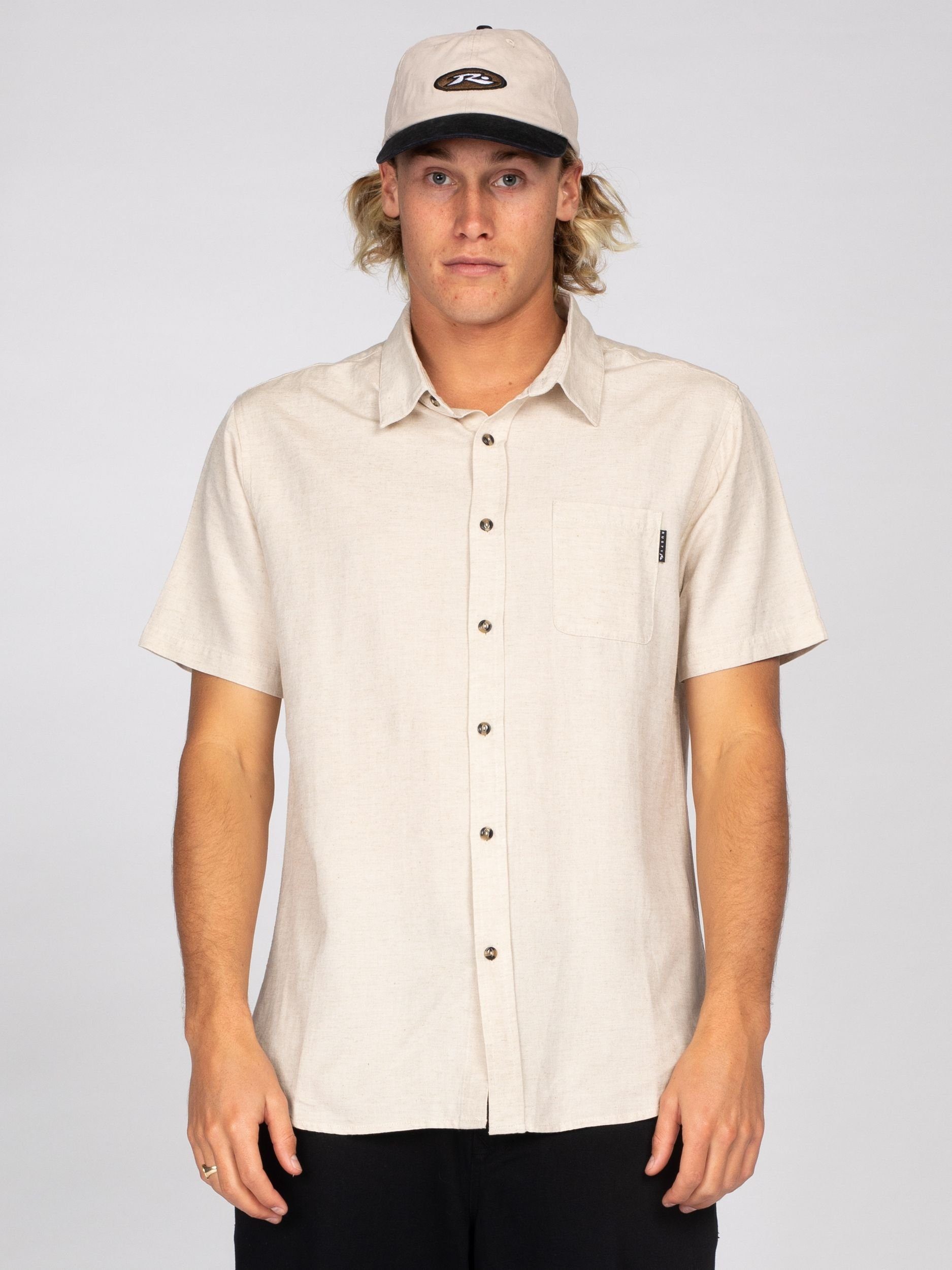 Rusty Leinenhemd Overtone Short Sleeve Linen günstig online kaufen