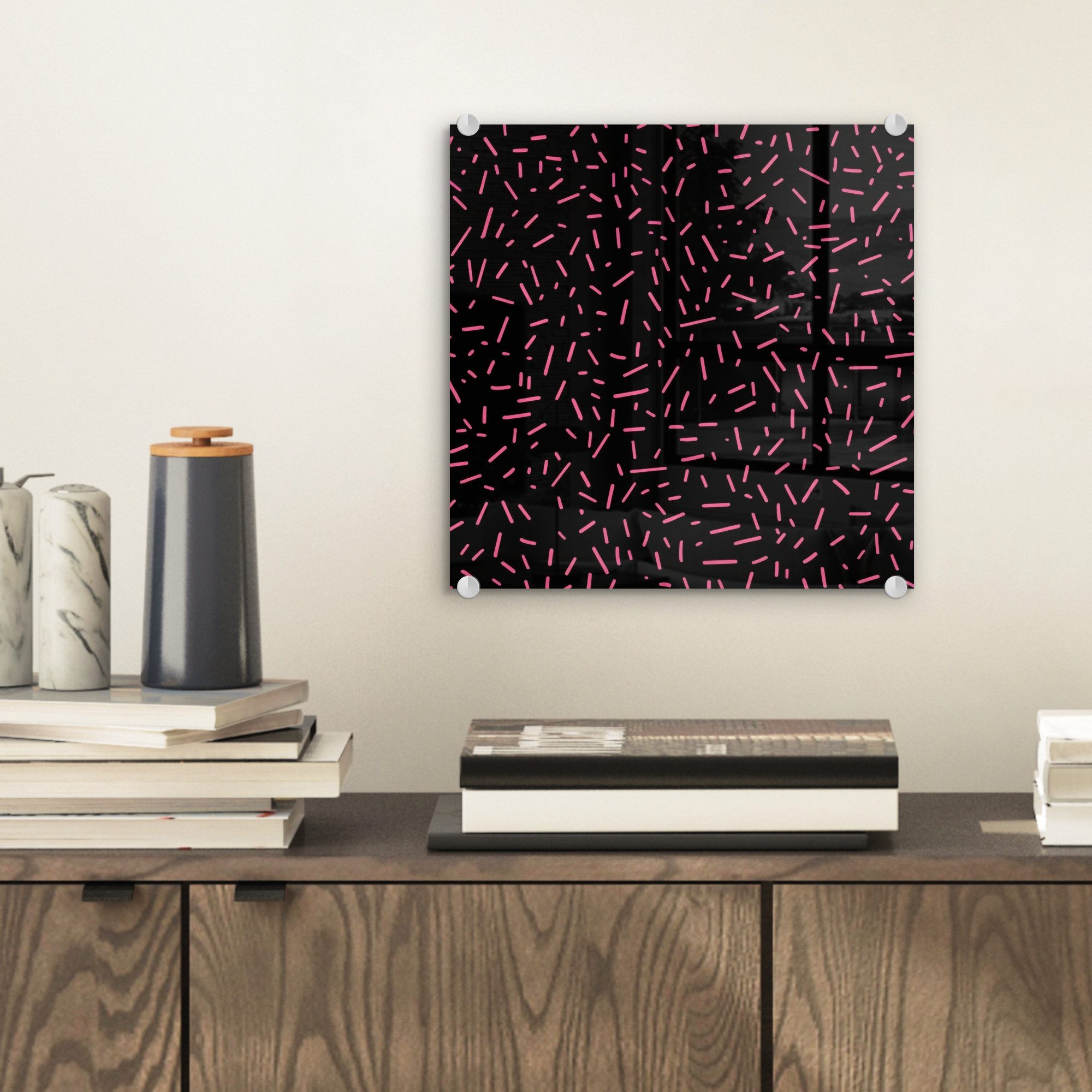 MuchoWow Acrylglasbild Streifen - Rosa - günstig online kaufen