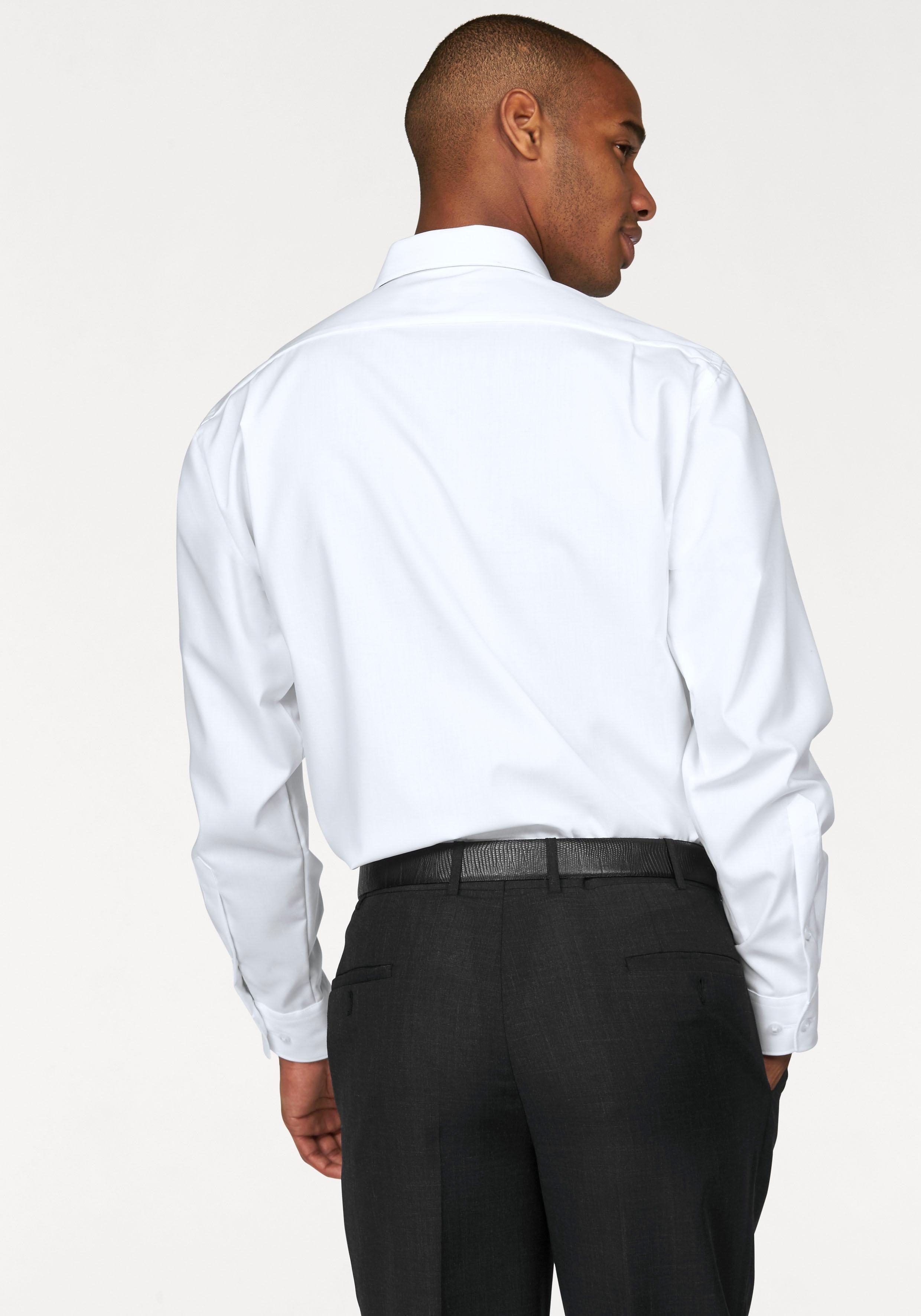 OLYMP Businesshemd Luxor modern fit bügelfrei, mit weiß Brusttasche extra Ärmel, lange